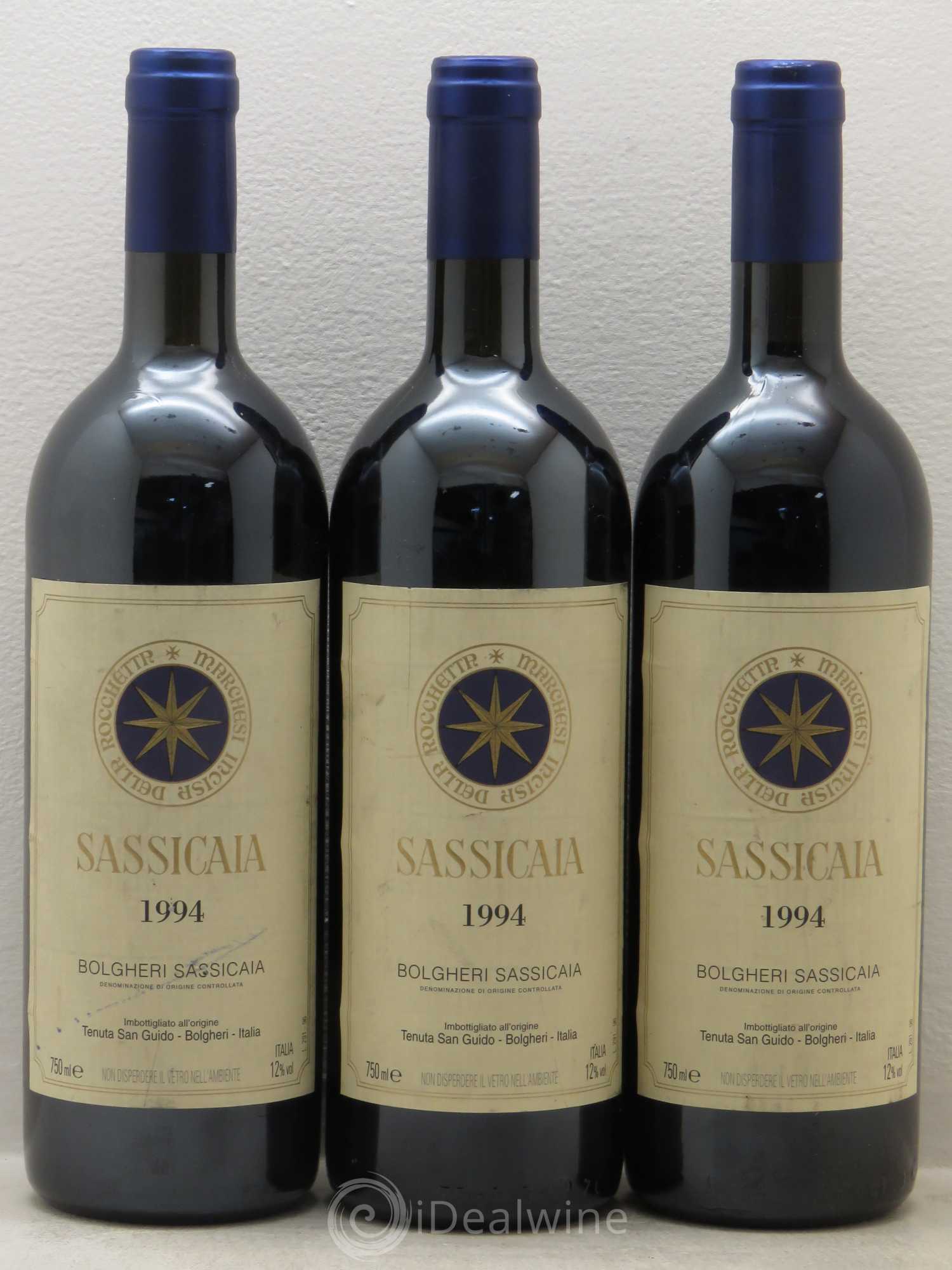 Bolgheri DOC Sassicaia Tenuta San Guido 1994 - Lot de 3 bouteilles - 0