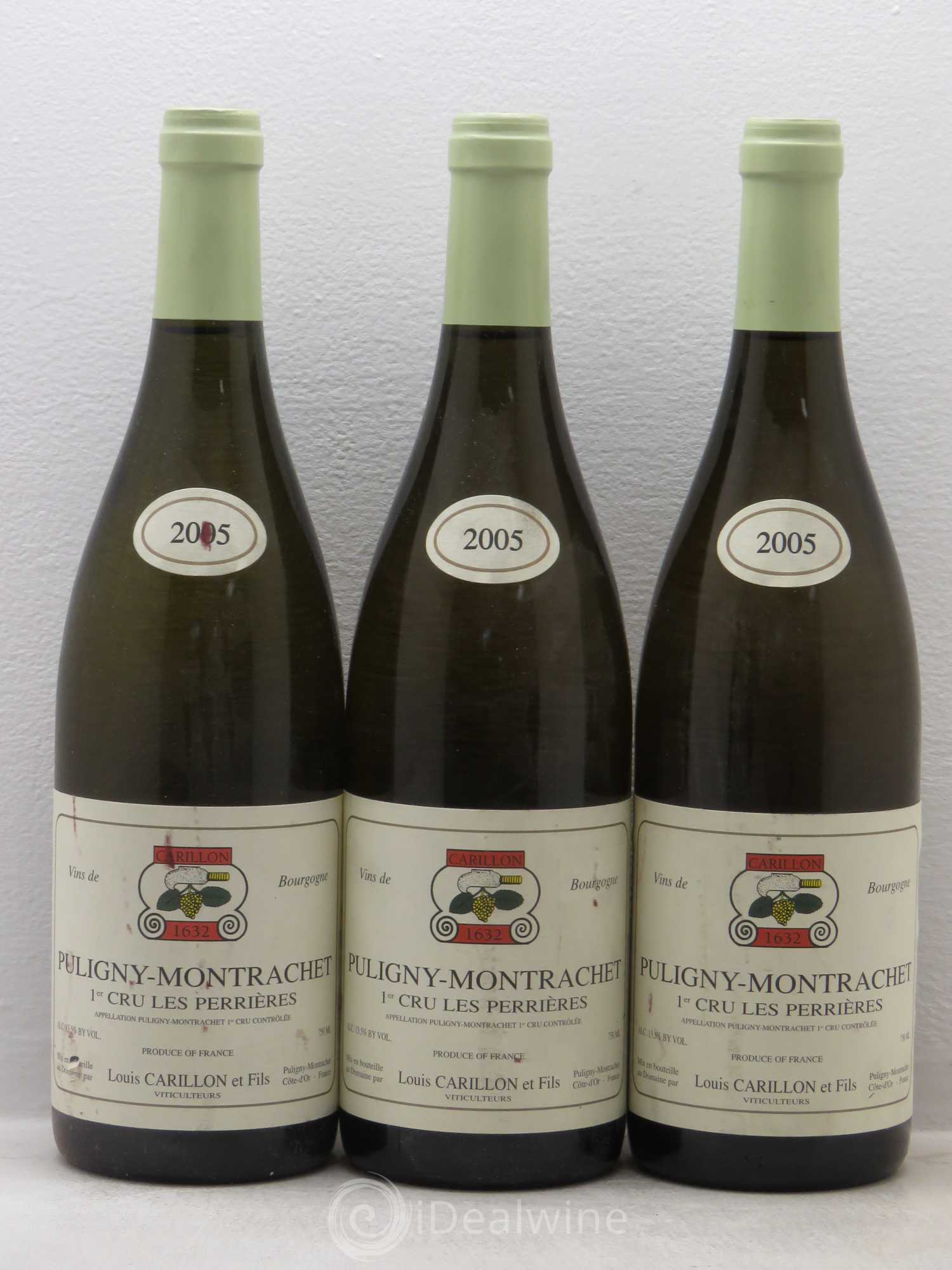 Puligny-Montrachet 1er Cru Les Perrières Louis Carillon & Fils 2005 - Lot de 3 bouteilles - 0