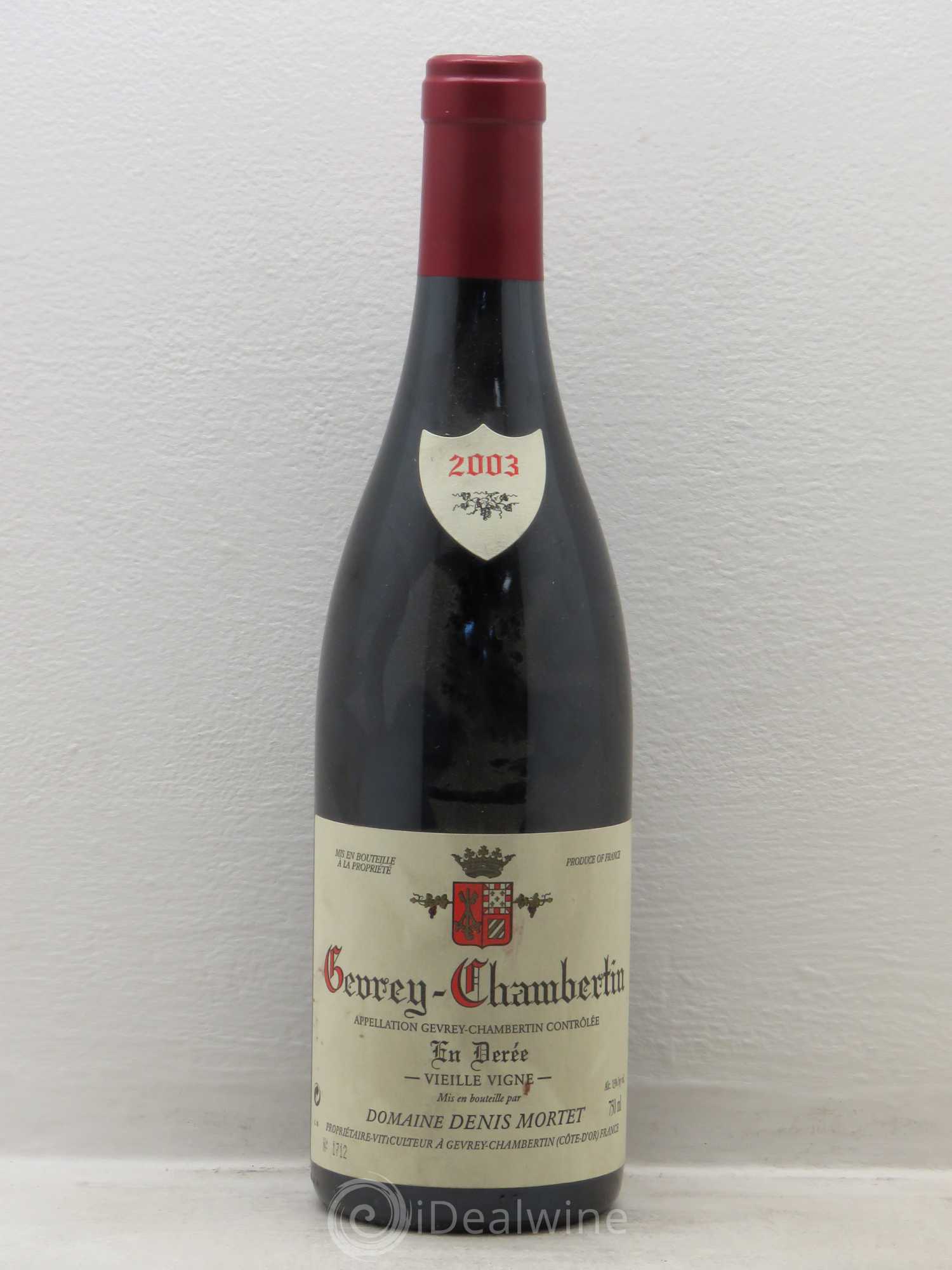 Gevrey-Chambertin Vieilles vignes Denis Mortet (Domaine) En Derée 2003 - Lot de 1 bouteille - 0