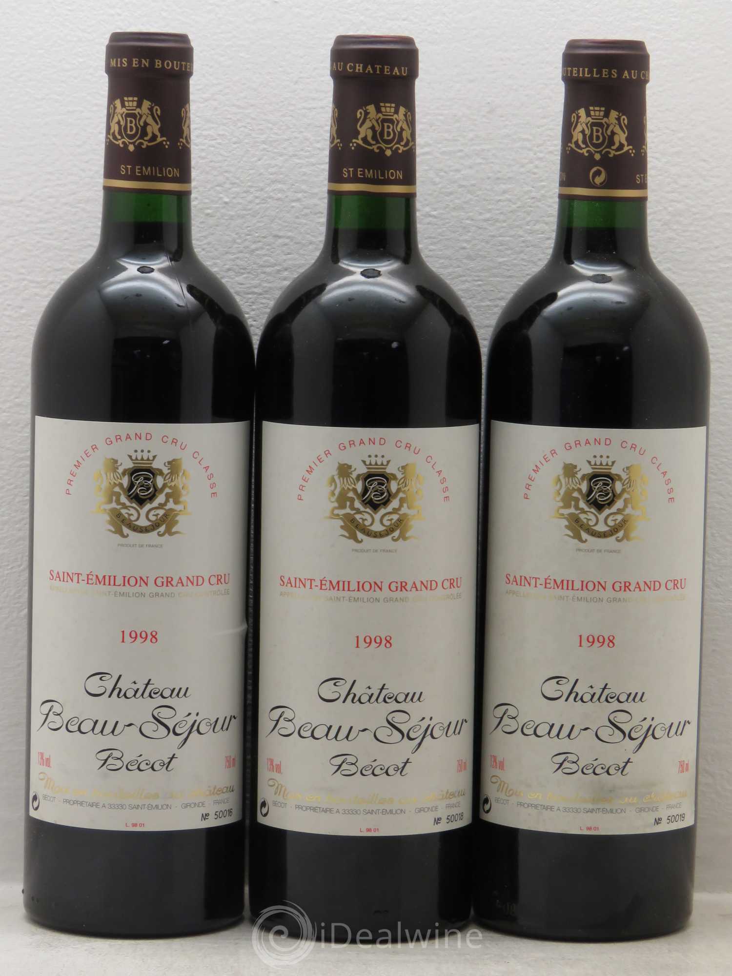Château Beau-Séjour Bécot 1er Grand Cru Classé B 1998 - Lotto di 6 bottiglie - 2