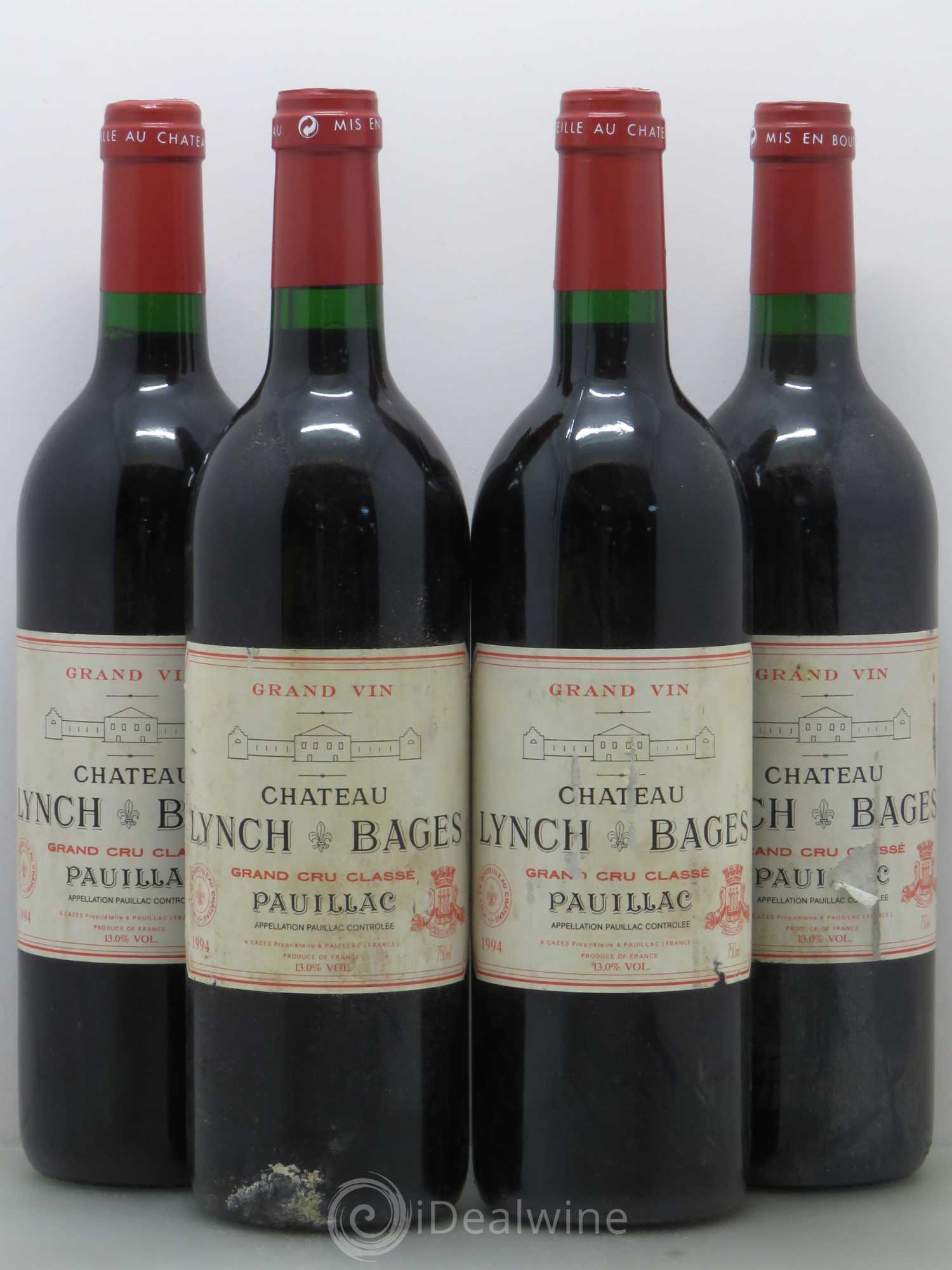 Château Lynch Bages 5ème Grand Cru Classé 1994 - Lot de 4 bouteilles - 0