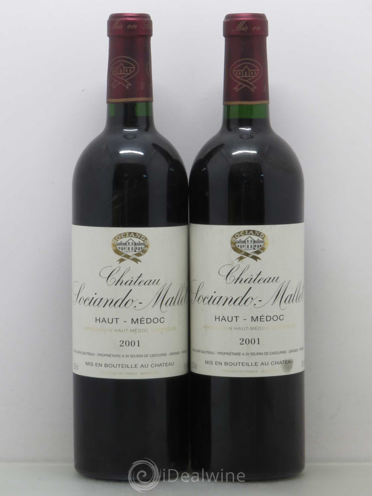 Château Sociando Mallet 2001 - Lot de 2 bouteilles - 0