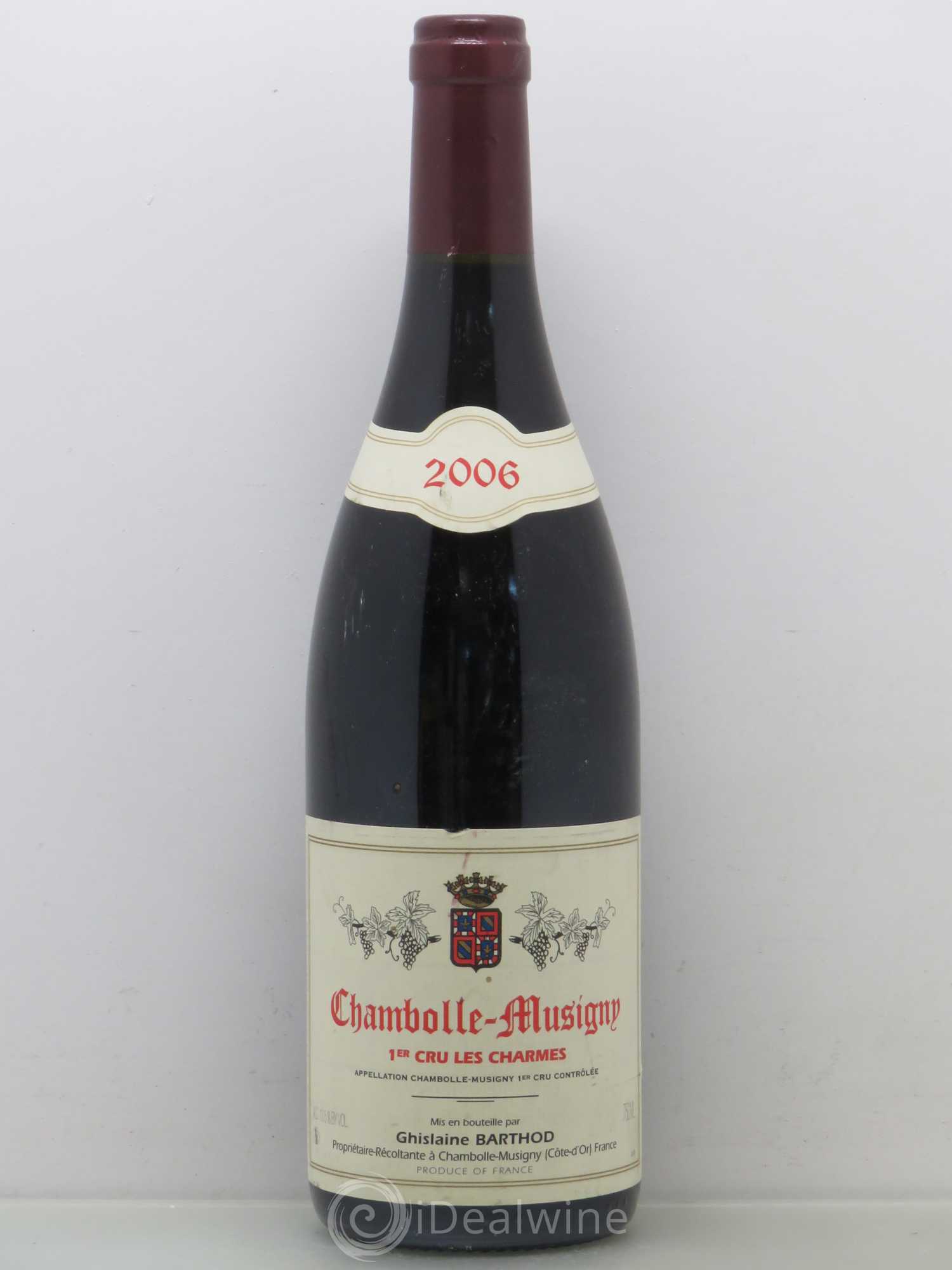 Chambolle-Musigny 1er Cru Les Charmes Ghislaine Barthod 2006 - Lot de 1 bouteille - 0