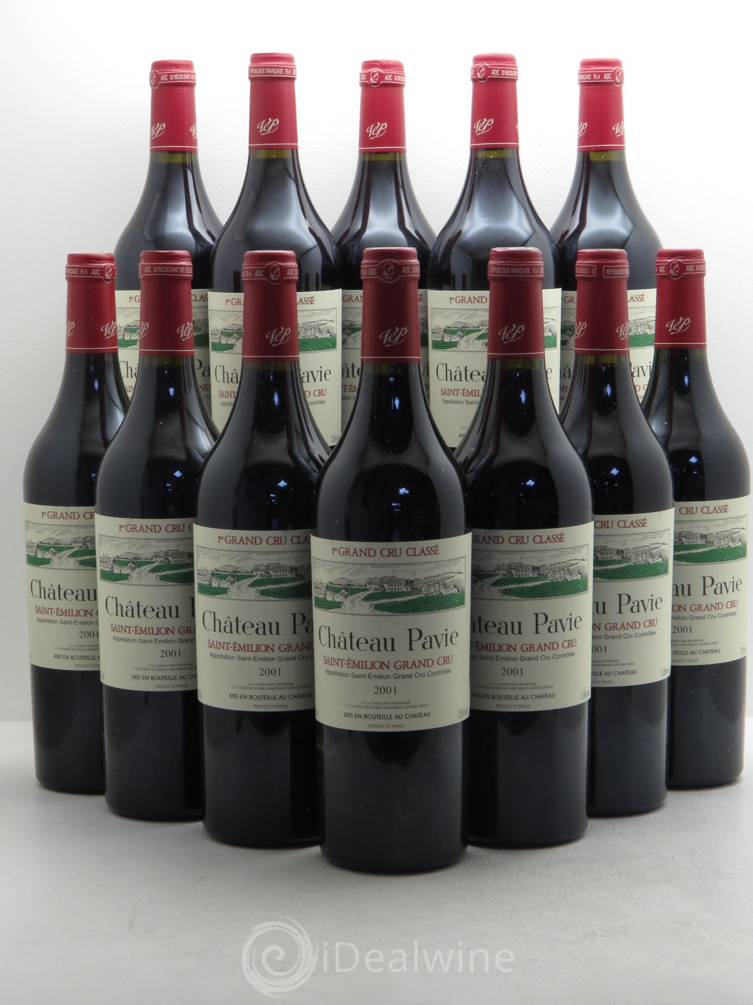 Château Pavie 1er Grand Cru Classé A 2001 - Lot de 12 bouteilles - 0