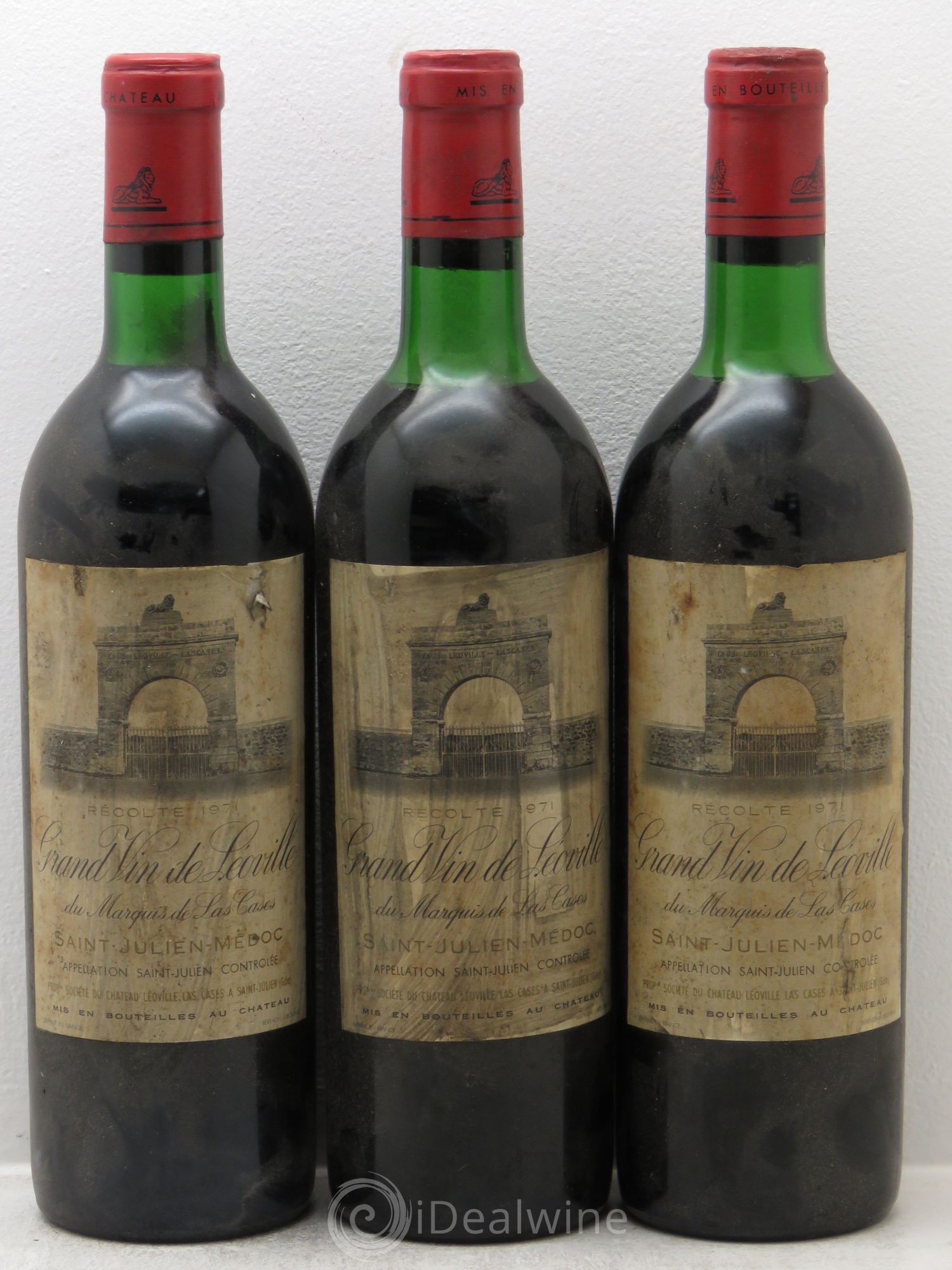 Château Léoville Las Cases 2ème Grand Cru Classé 1971 - Lot de 3 bouteilles - 0