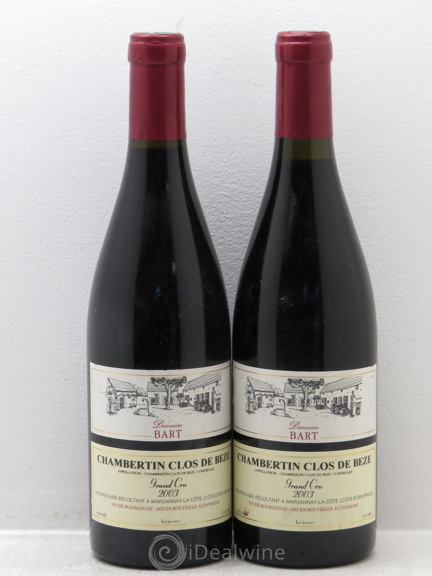 Chambertin Clos de Bèze Grand Cru Bart 2003 - Lot de 2 bouteilles - 0