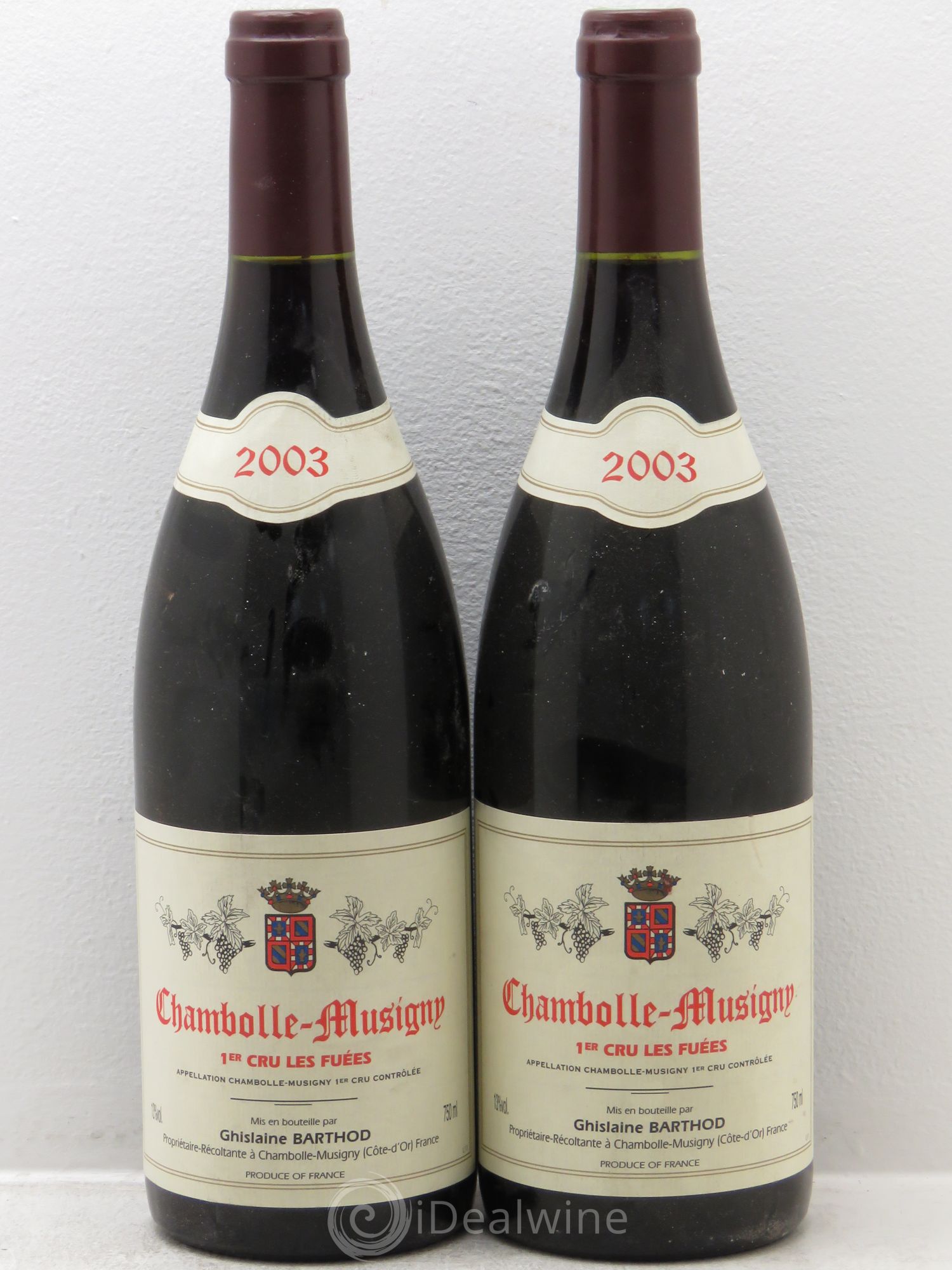 Chambolle-Musigny 1er Cru Ghilaine Barthot 2003 - Lot de 2 bouteilles - 0