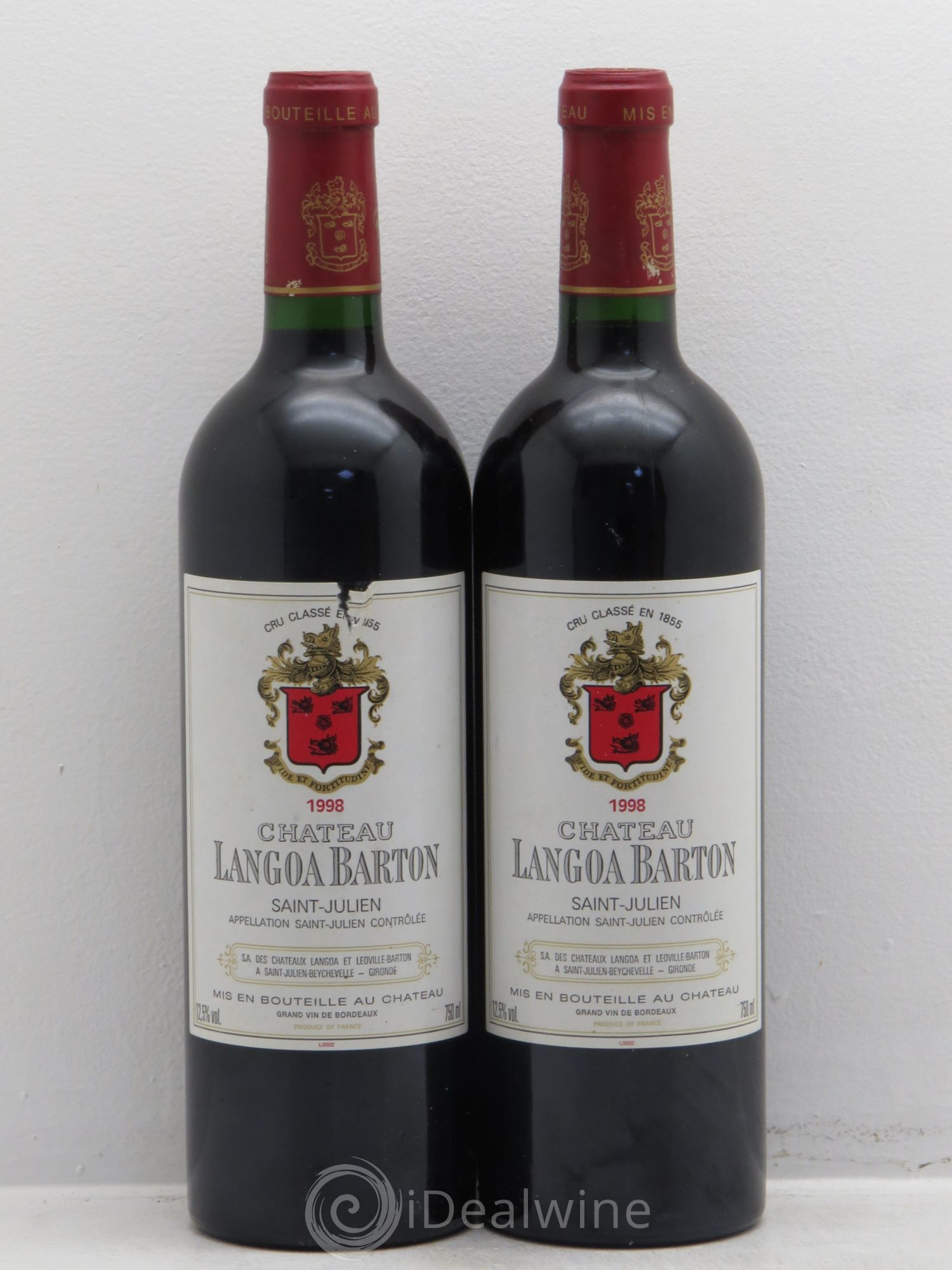 Château Langoa Barton 3ème Grand Cru Classé 1998 - Lot de 2 bouteilles - 0
