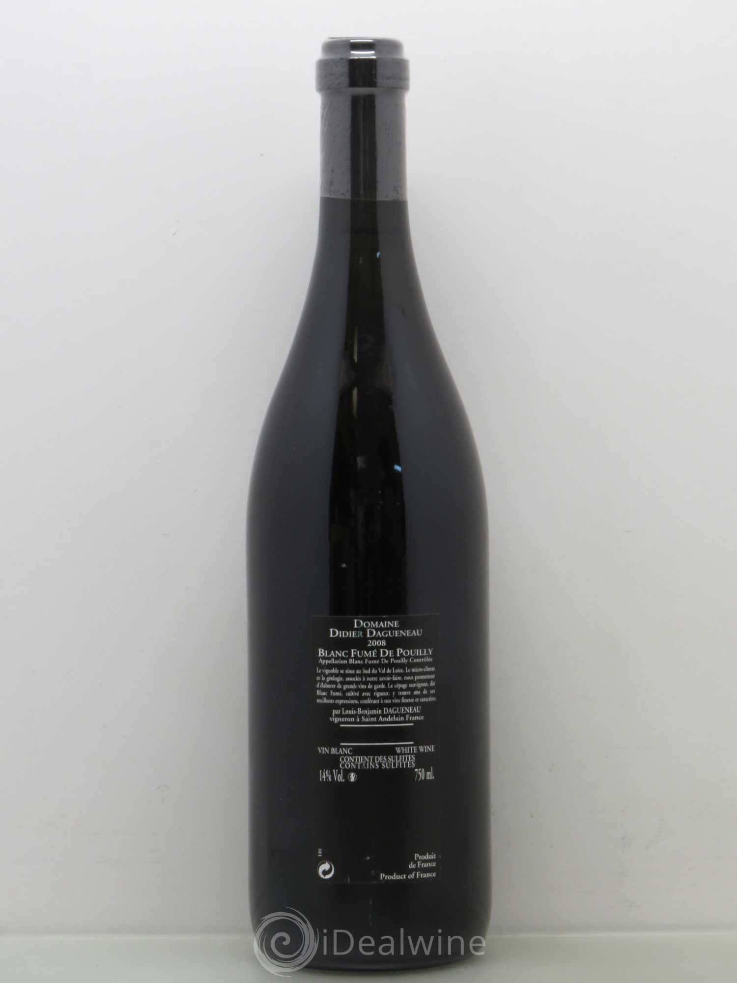 Vin de France (anciennement Pouilly-Fumé) Silex Dagueneau (Domaine Didier - Louis-Benjamin) 2008 - Lot de 1 bouteille - 1
