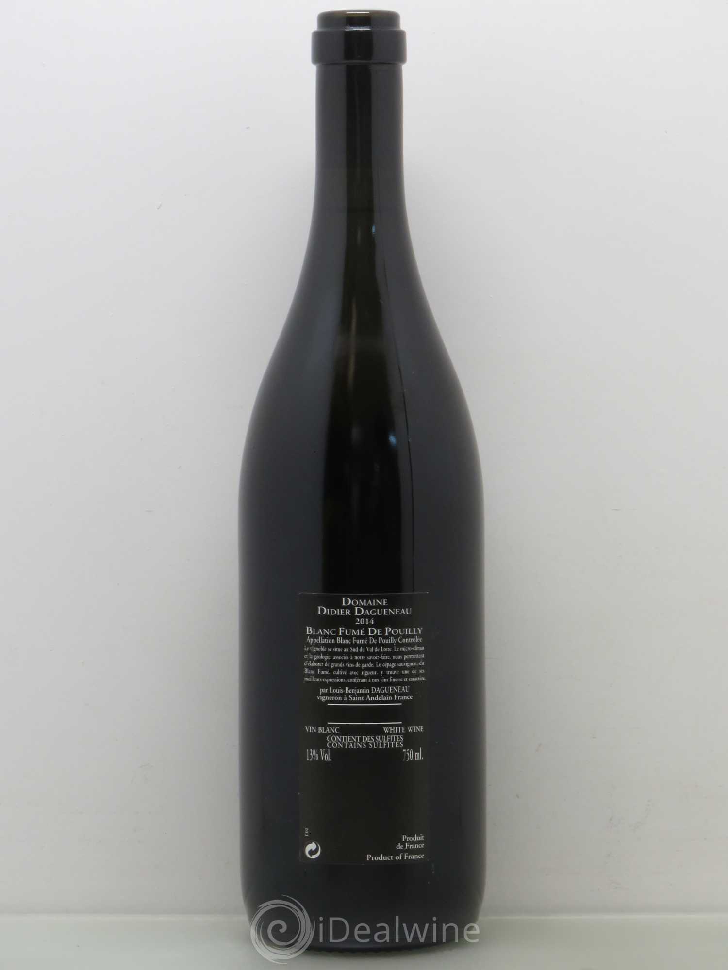 Vin de France (anciennement Pouilly-Fumé) Silex Dagueneau (Domaine Didier - Louis-Benjamin) 2014 - Lot de 1 bouteille - 1