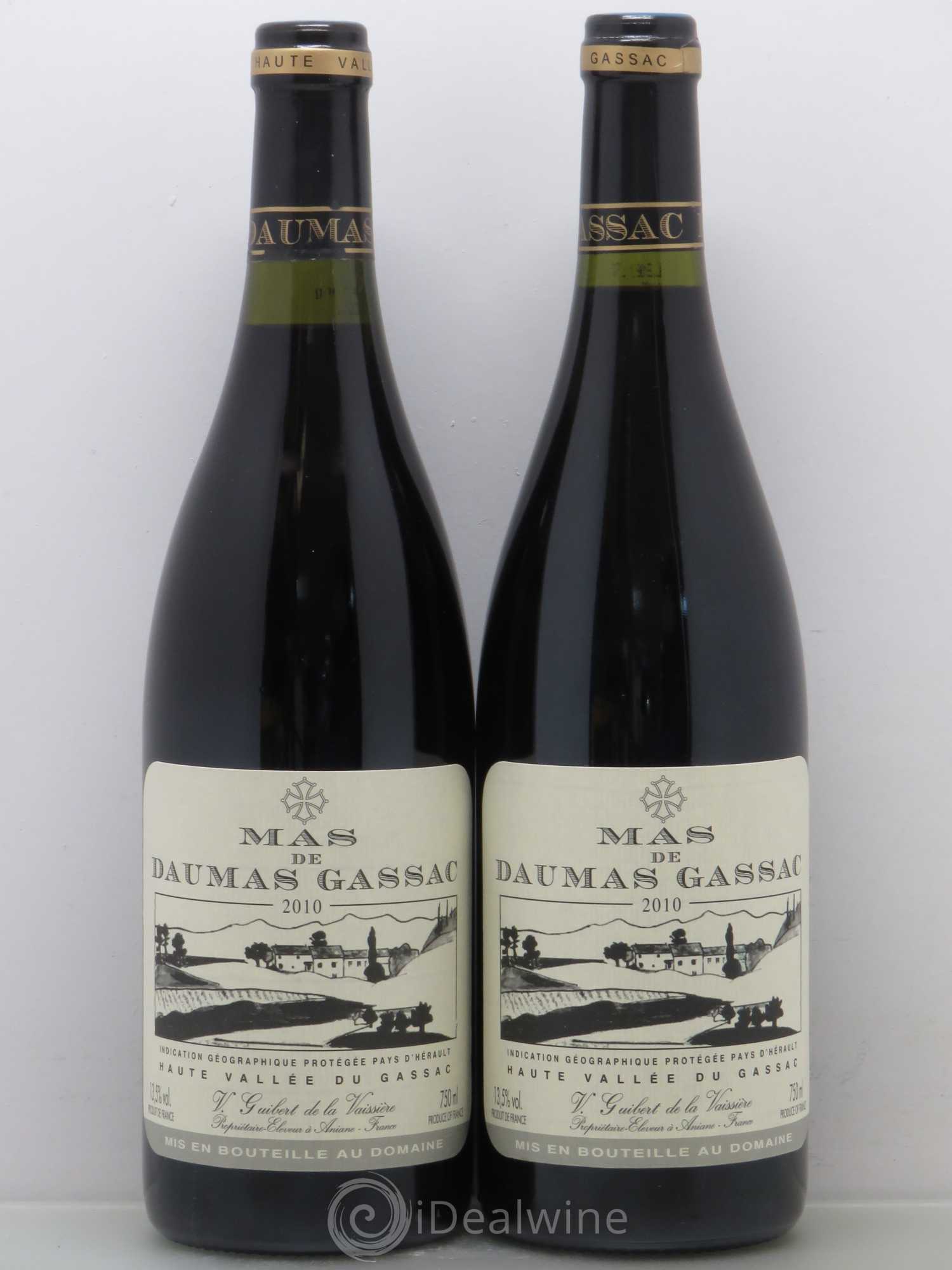 Saint-Guilhem-le-Désert - Cité d'Aniane Mas Daumas Gassac Famille Guibert de La Vaissière 2010 - Lot de 2 bouteilles - 0