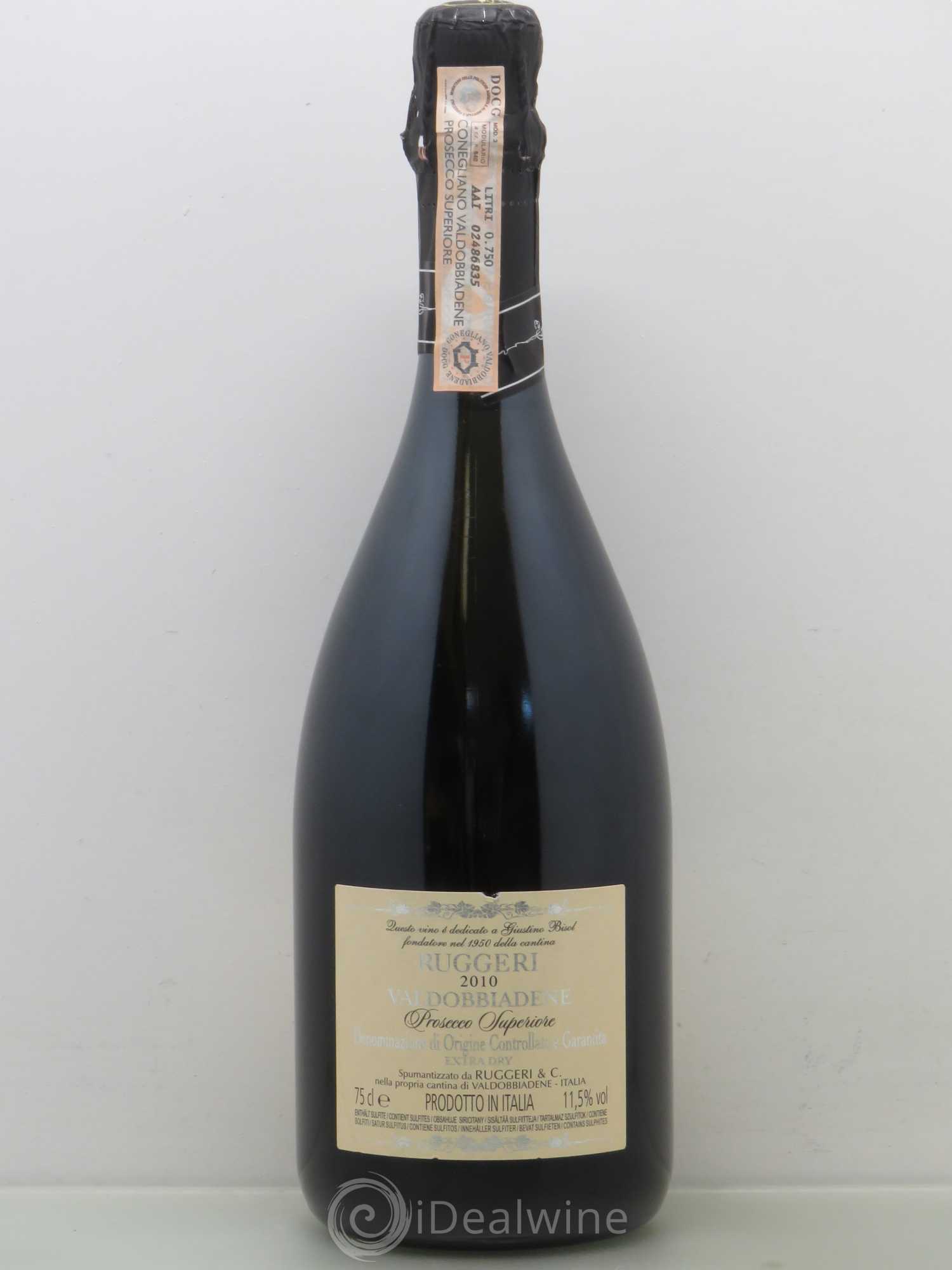 Italie Ruggeri Prosecco superiore di Valdobbiadene Extra Dry Giustino B. 2010 - Posten von 1 Flasche - 1