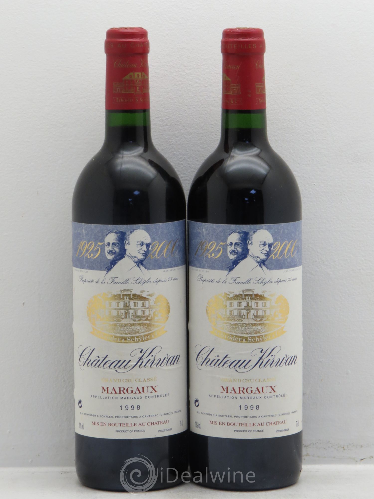 Château Kirwan 3ème Grand Cru Classé 1998 - Lot de 2 bouteilles - 0