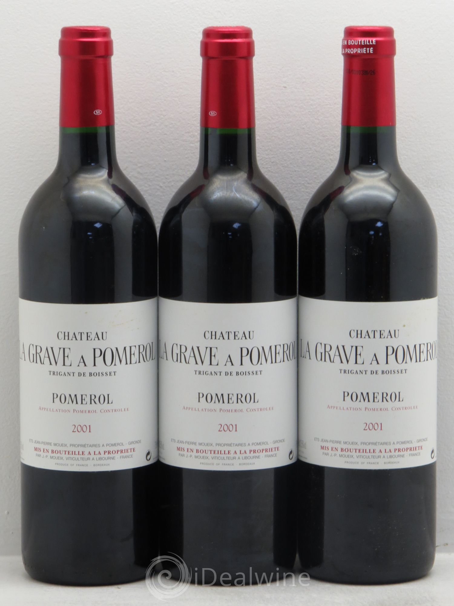 Château La Grave à Pomerol (Trigant de Boisset) (sans prix de réserve) 2001 - Lot de 3 bouteilles - 0