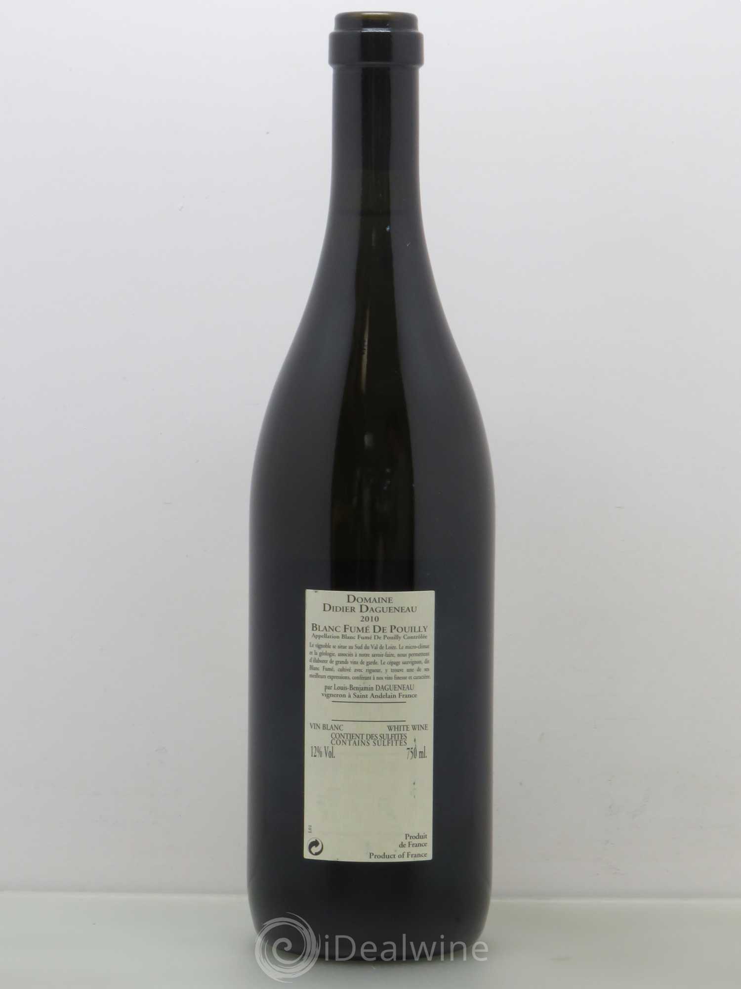 Pouilly-Fumé Blanc Fumé de Pouilly Dagueneau (Domaine Didier - Louis-Benjamin) 2010 - Lot de 1 bouteille - 1