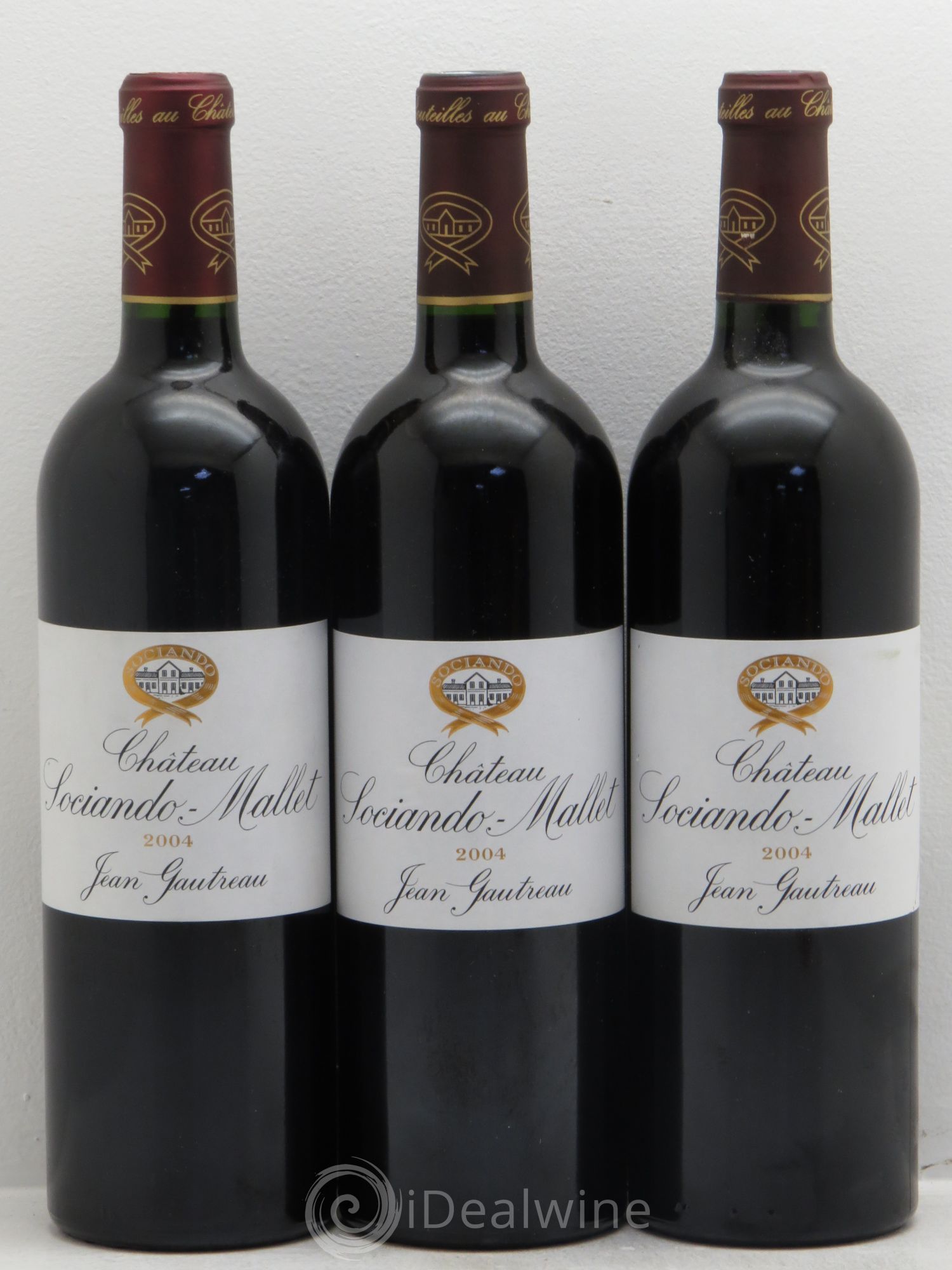 Château Sociando Mallet 2004 - Lot de 3 bouteilles - 0