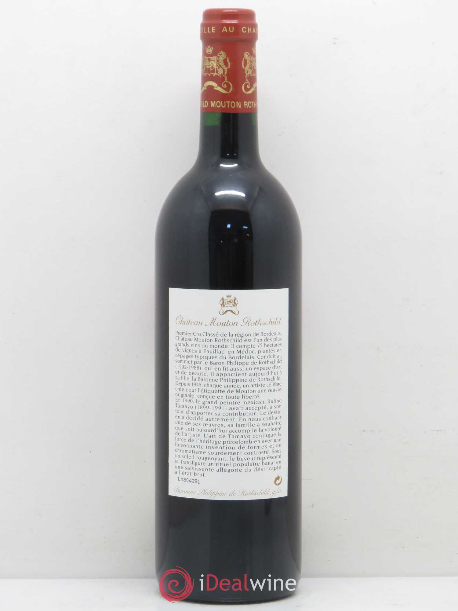 Château Mouton Rothschild 1er Grand Cru Classé 1998 - Lot de 1 bouteille - 1