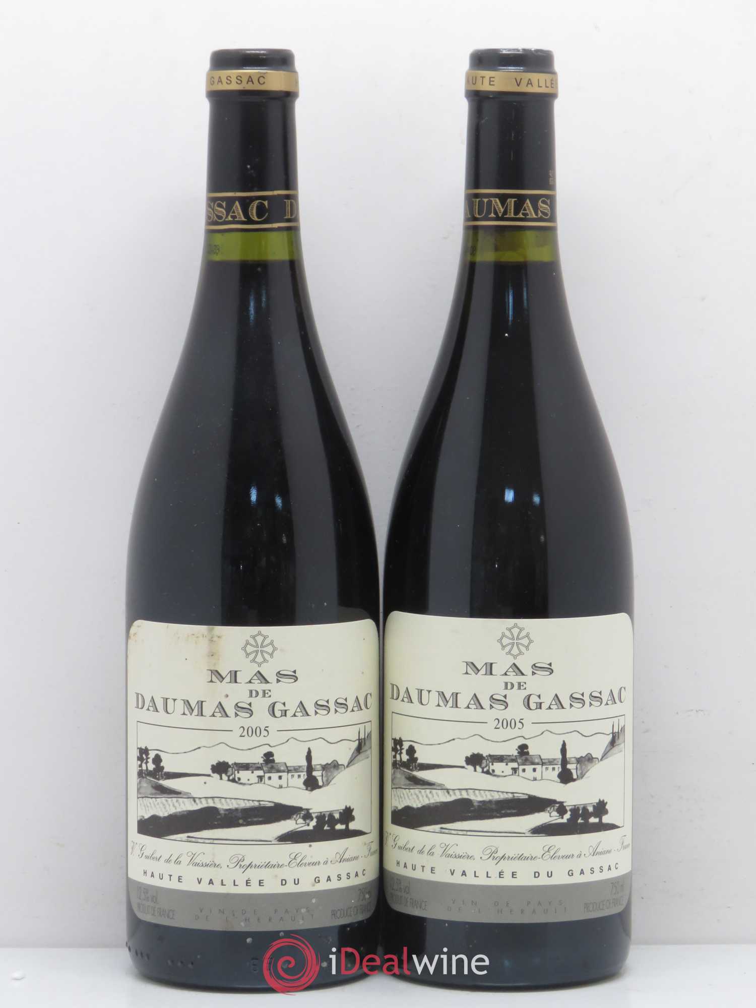 Saint-Guilhem-le-Désert - Cité d'Aniane Mas Daumas Gassac Famille Guibert de La Vaissière (sans prix de réserve) 2005 - Lot de 2 bouteilles - 0
