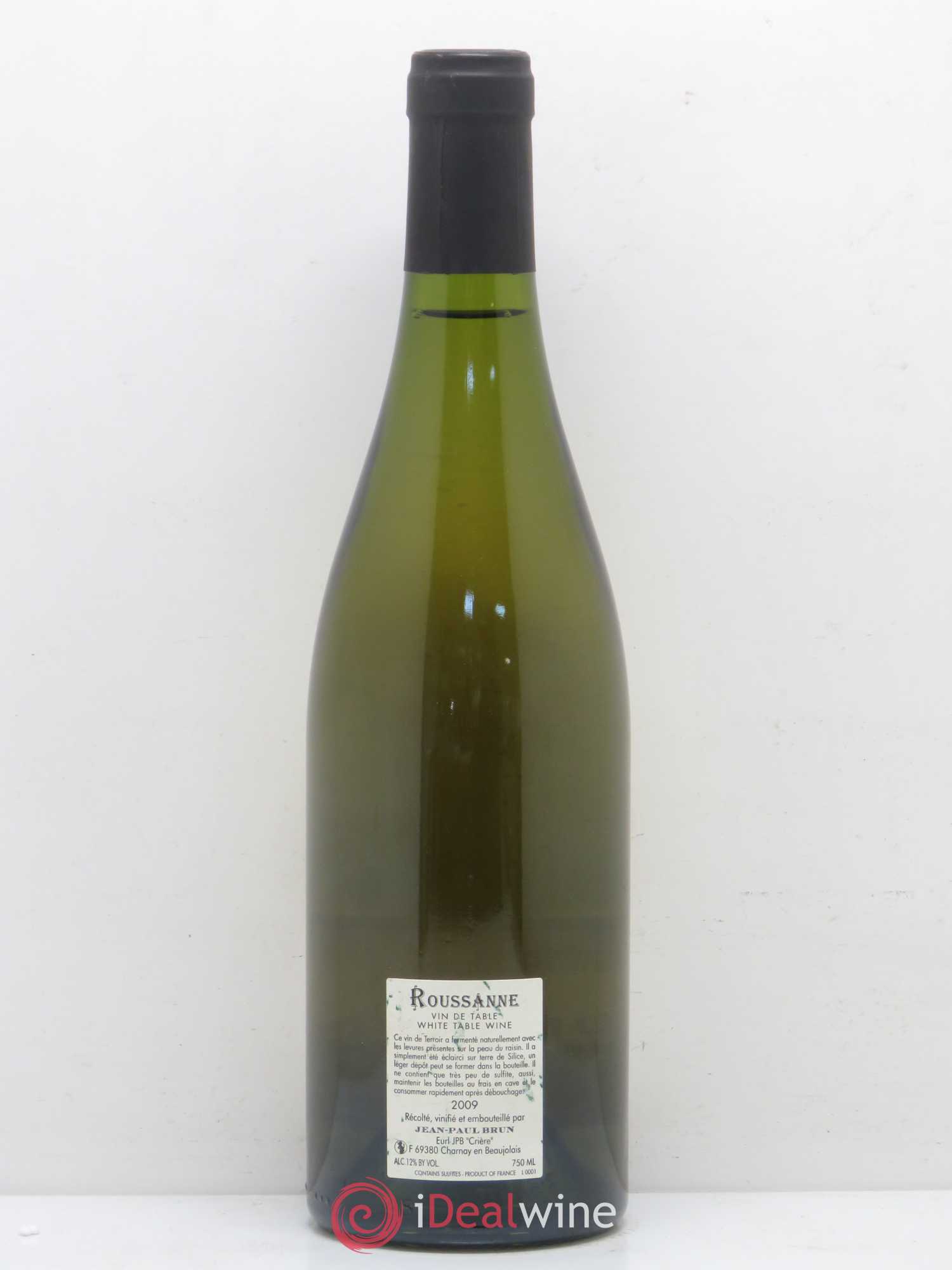 Vin de France Roussanne Terres Dorées Jean-Paul Brun (sans prix de réserve) 2009 - Posten von 1 Flasche - 1
