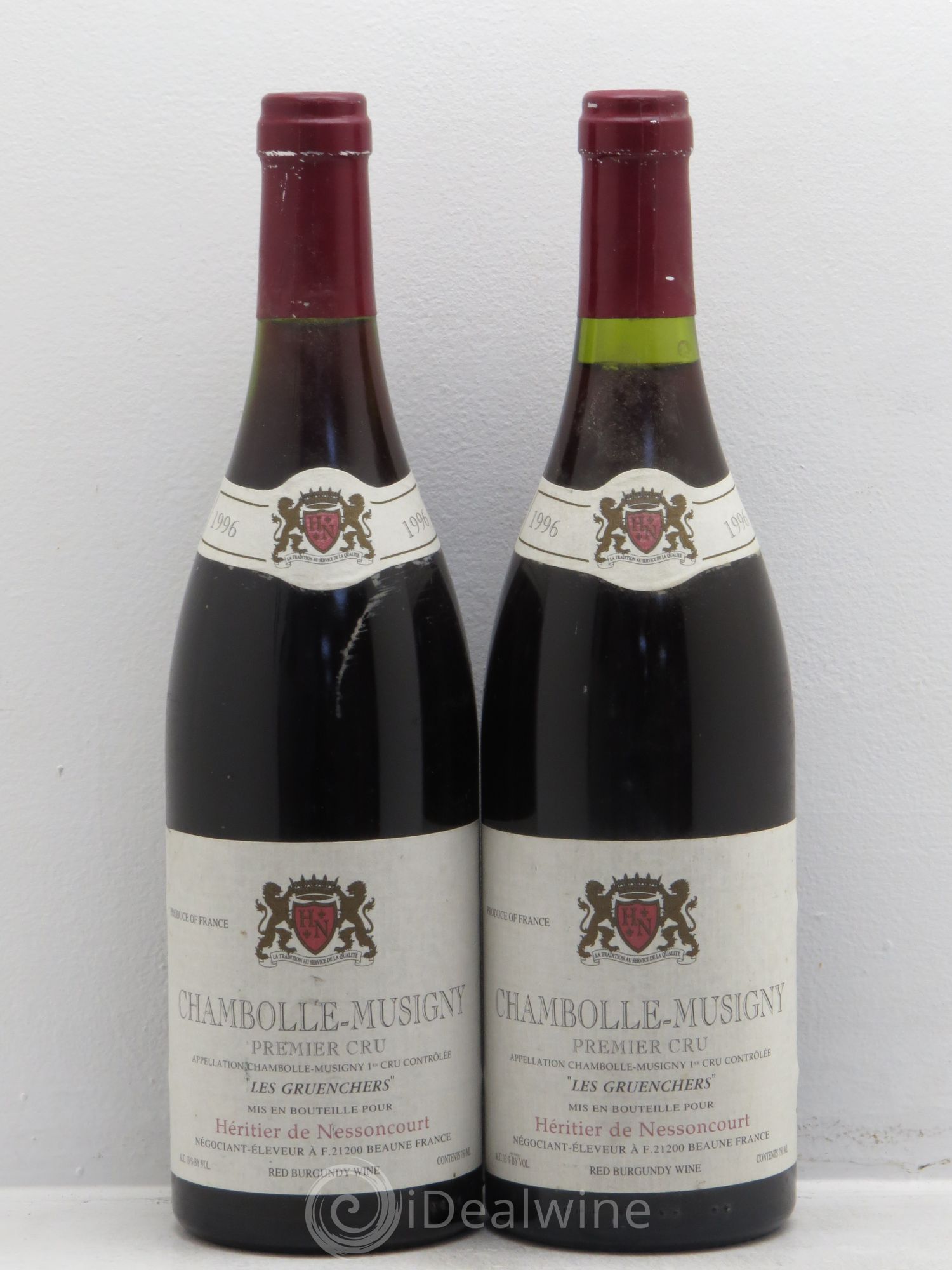 Chambolle-Musigny 1er Cru Héritiers de Nessoncourt (sans prix de réserve) 1996 - Posten von 2 Flaschen - 0