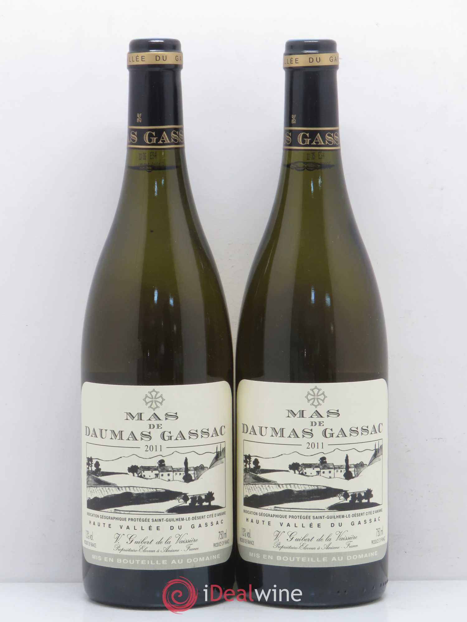 Saint-Guilhem-le-Désert - Cité d'Aniane Mas Daumas Gassac Famille Guibert de La Vaissière 2011 - Lot de 2 bouteilles - 0