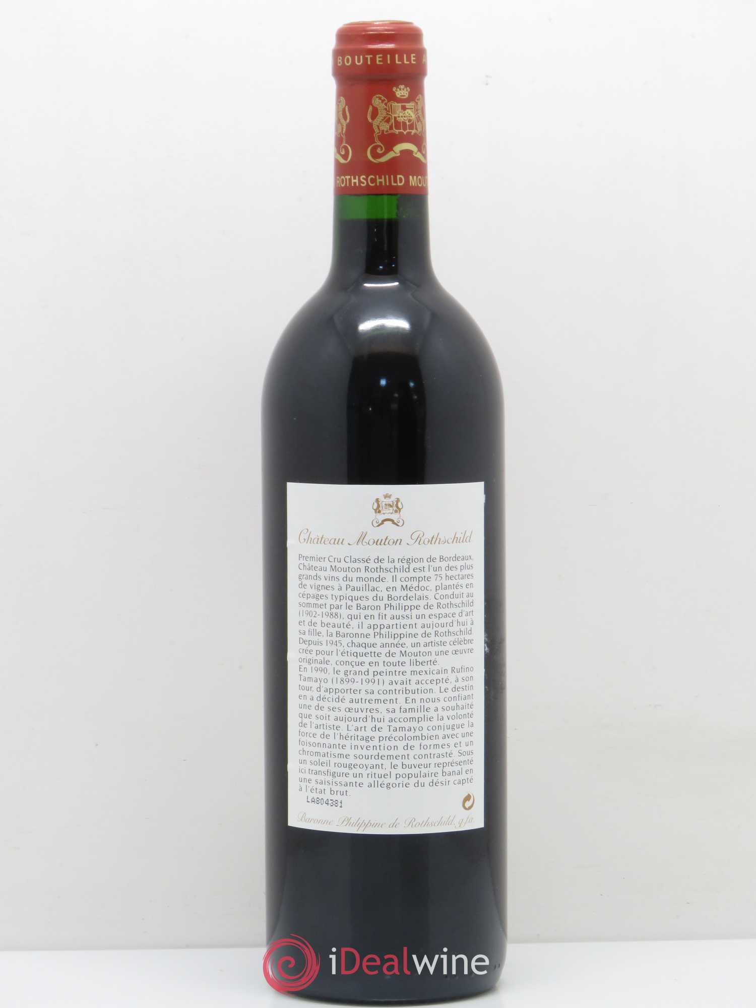 Château Mouton Rothschild 1er Grand Cru Classé 1998 - Lot de 1 bouteille - 1