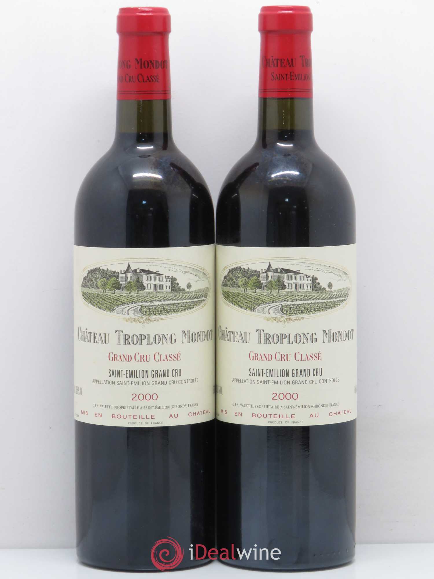 Château Troplong Mondot 1er Grand Cru Classé B 2000 - Lot de 2 bouteilles - 0