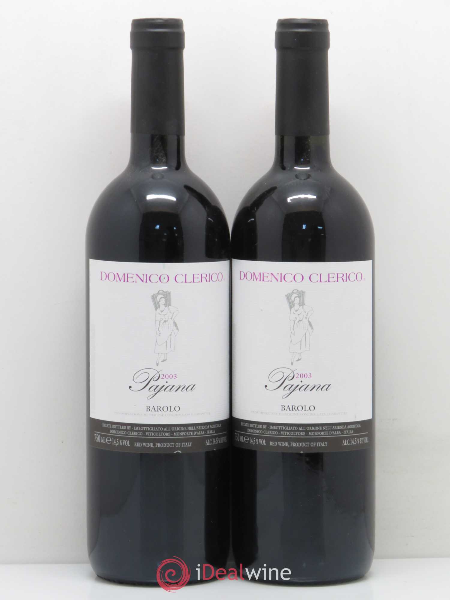 Barolo DOCG Pajana Domenico Clerico 2003 - Lot de 2 bouteilles - 0
