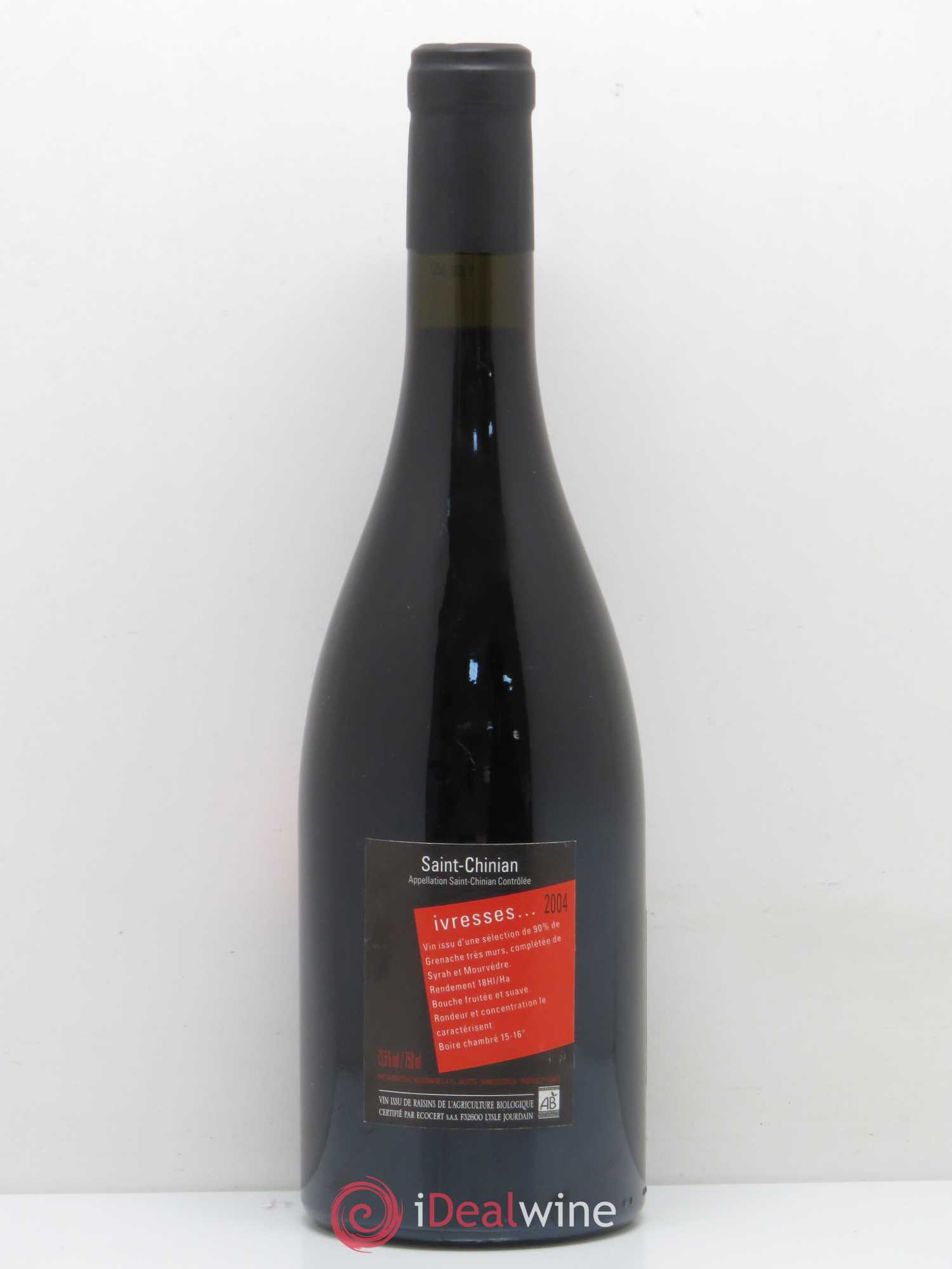 Saint-Chinian Ivresses Canet Valette (sans prix de réserve) 2004 - Posten von 1 Flasche - 1