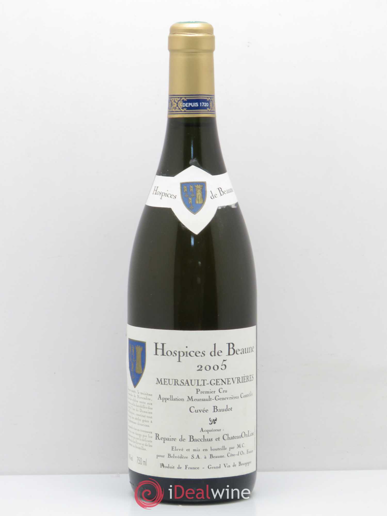 Meursault 1er Cru Hospices de Beaune Les Genevrieres cuvée Baudot 2005 - Posten von 1 Flasche - 0