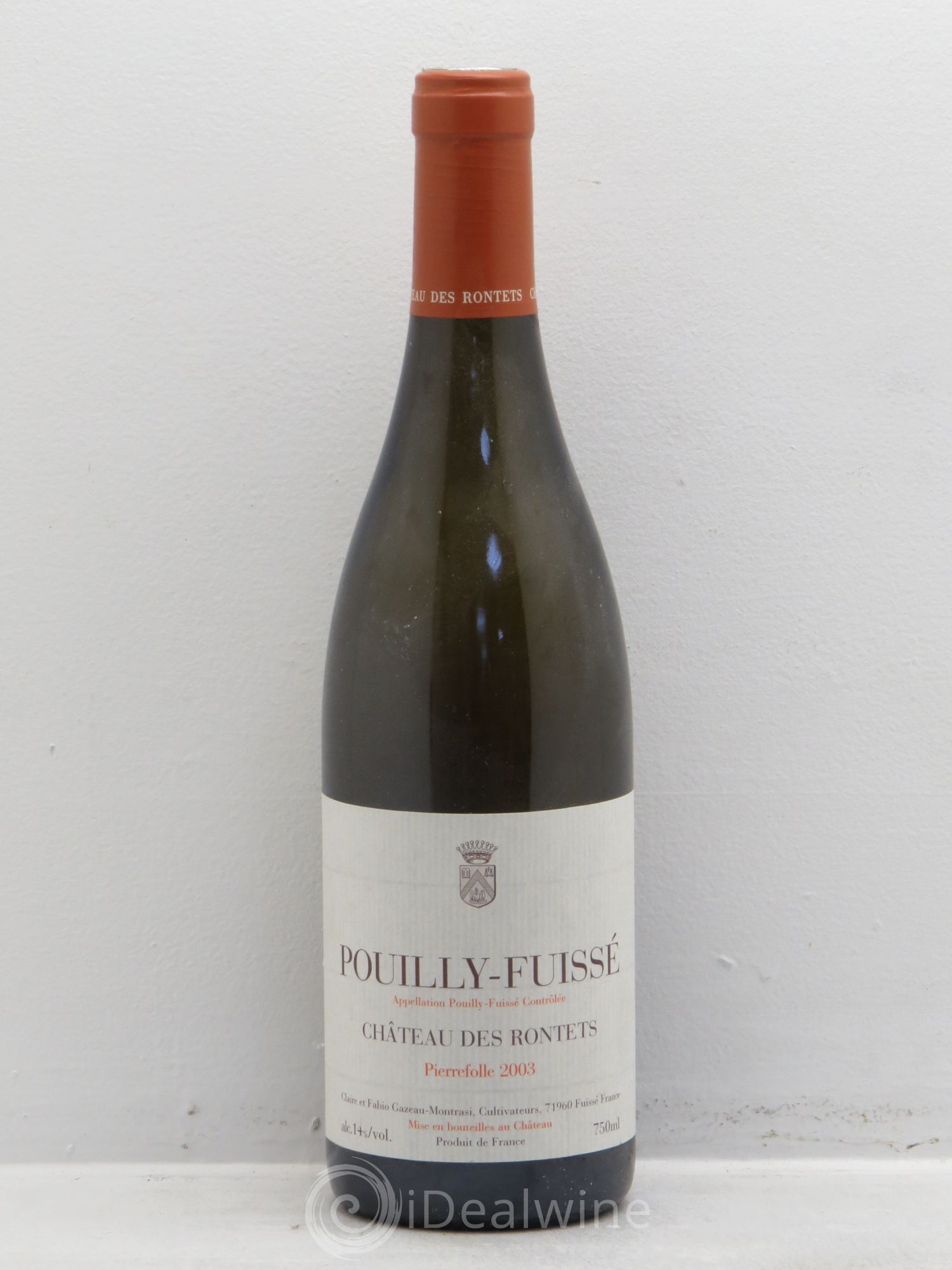 Pouilly-Fuissé Pierrefolle Château des Rontets (senza prezzo di riserva) 2003 - Lotto di 1 bottiglia - 0