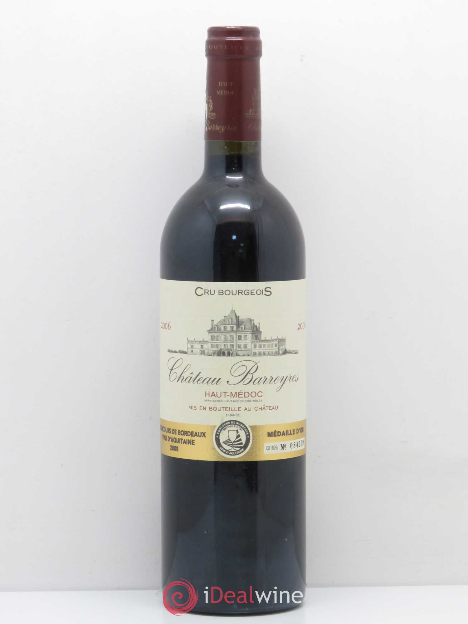 Château Barreyres Cru Bourgeois 2006 - Lot de 1 bouteille - 0