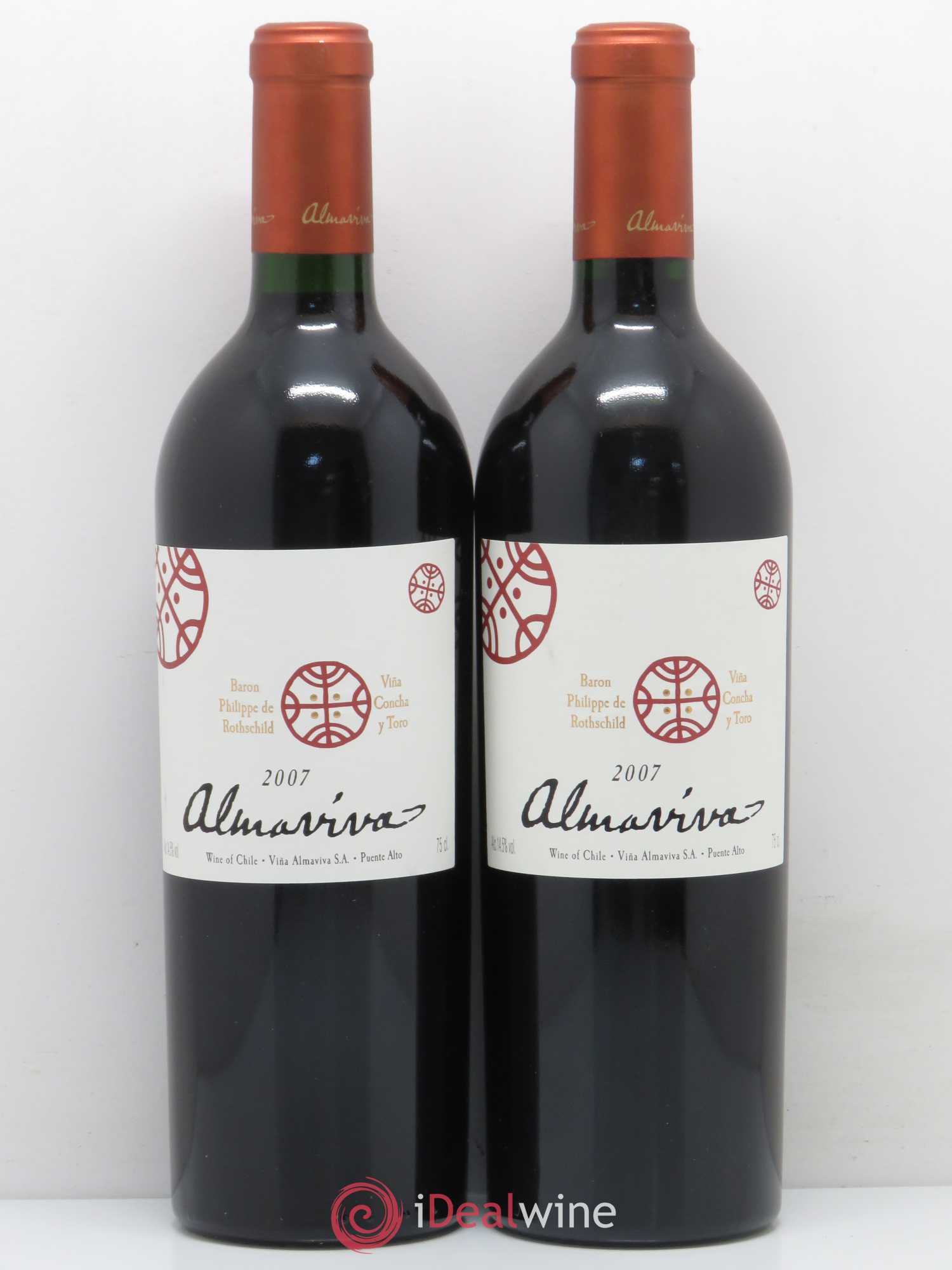 Chili Almaviva Baron P. de Rothschild Concha y Toro 2007 - Lot de 2 bouteilles - 0