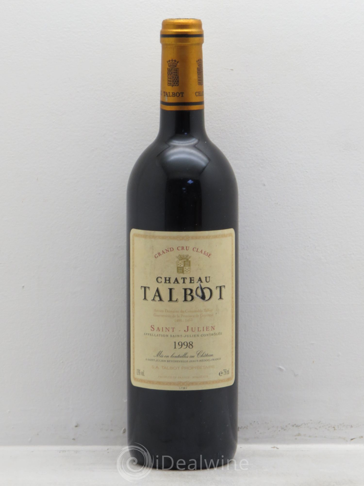Château Talbot 4ème Grand Cru Classé 1998 - Lot de 1 bouteille - 0