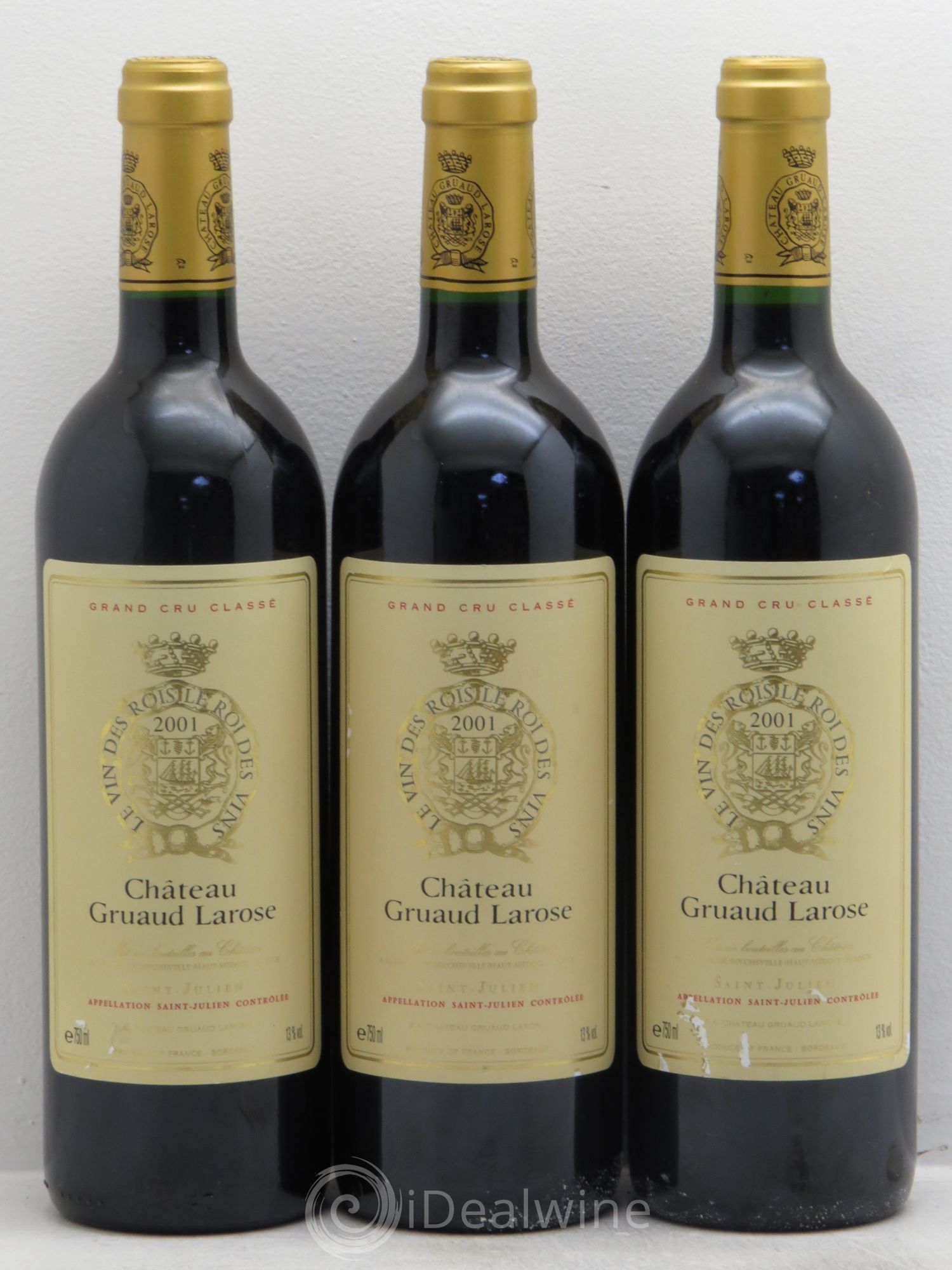 Château Gruaud Larose 2ème Grand Cru Classé 2001 - Lot de 3 bouteilles - 0