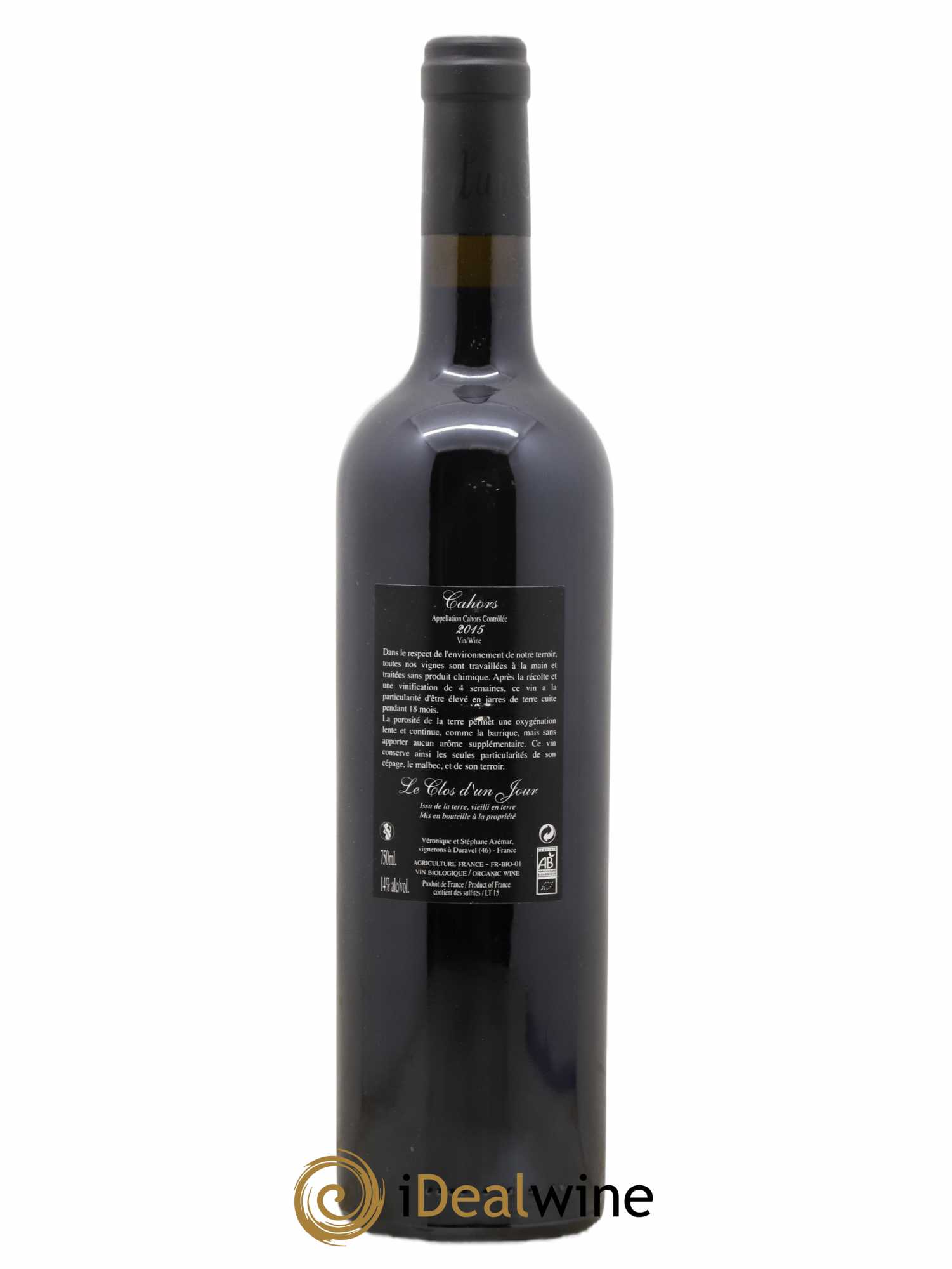 Cahors Un jour sur Terre Le Clos d'un Jour 2015 - Lot de 1 bouteille - 1
