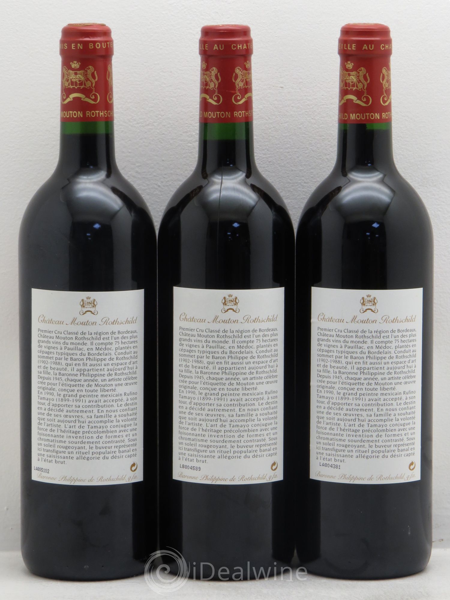 Château Mouton Rothschild 1er Grand Cru Classé 1998 - Lot de 3 bouteilles - 1