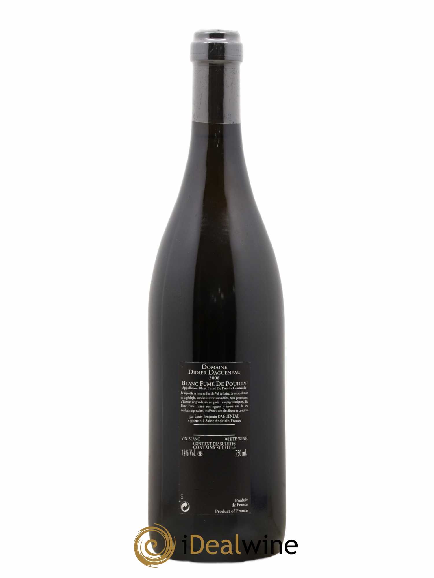 Vin de France (anciennement Pouilly-Fumé) Silex Dagueneau (Domaine Didier - Louis-Benjamin) 2008 - Lot de 1 bouteille - 1