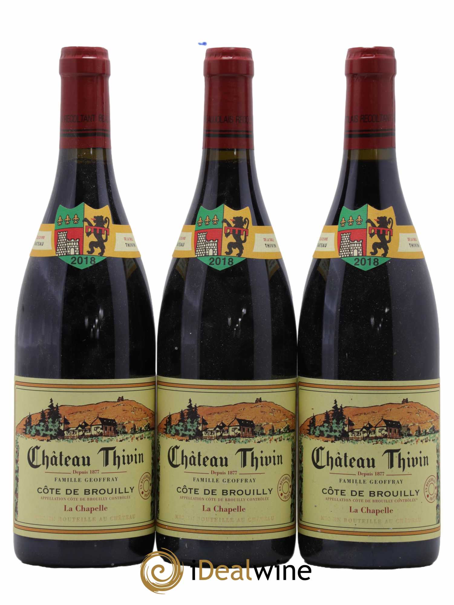Côte de Brouilly Cuvée La Chapelle Château Thivin 2018 - Lot de 3 bouteilles - 0