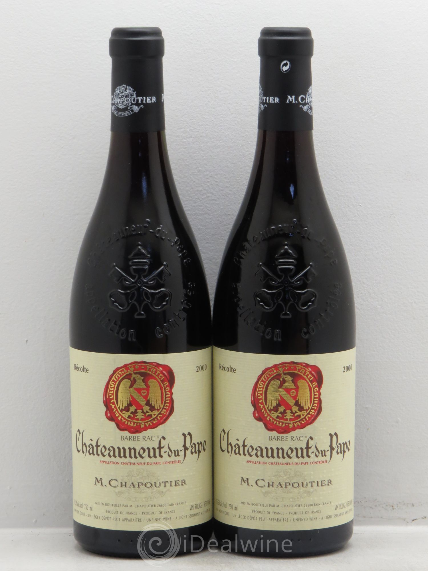 Châteauneuf-du-Pape Barbe Rac Chapoutier 2000 - Lot de 2 bouteilles - 0