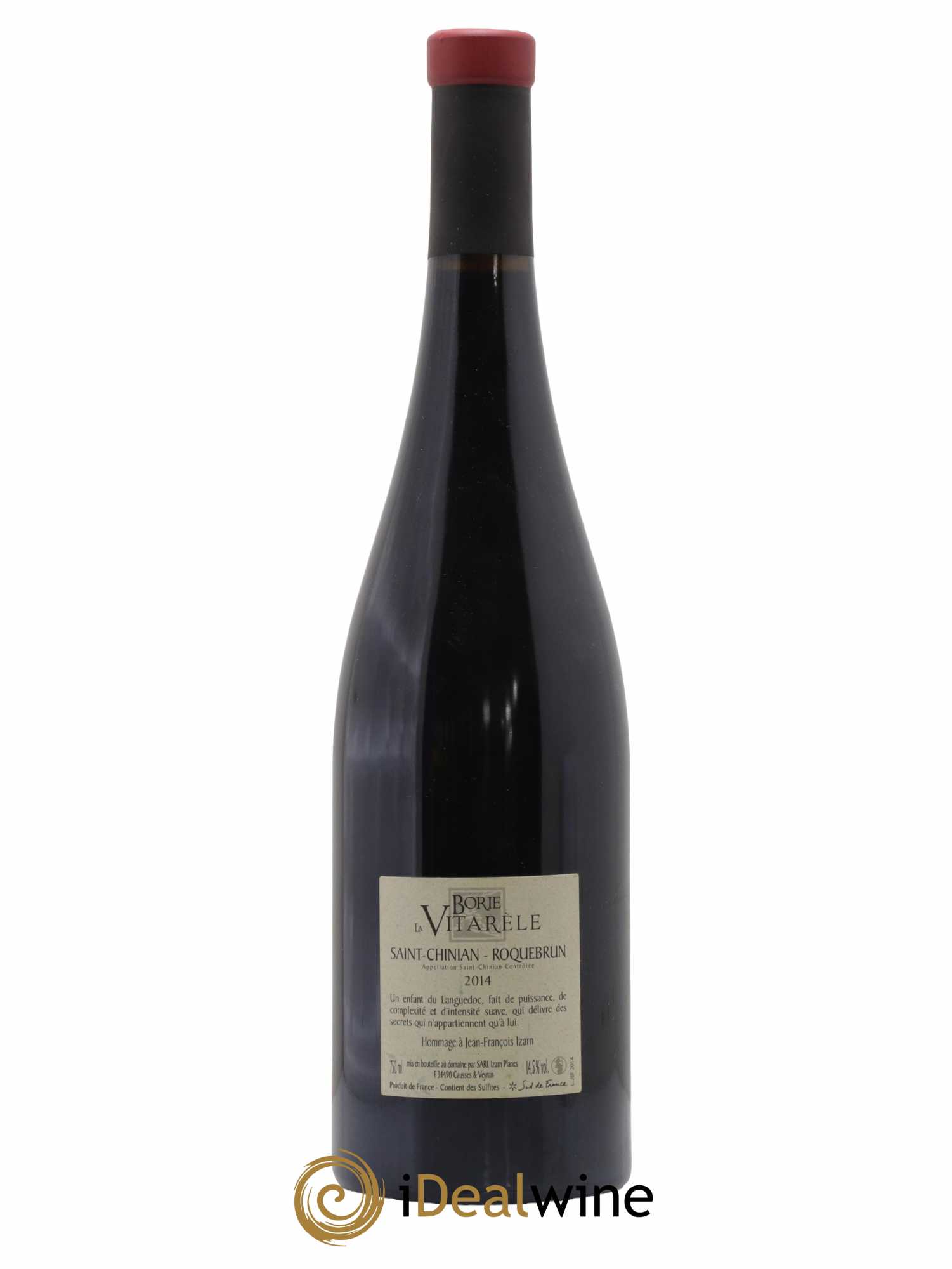 Saint-Chinian Roquebrun Borie La Vitarele Hommage à Jean François Izarn 2014 - Lot de 1 bouteille - 1