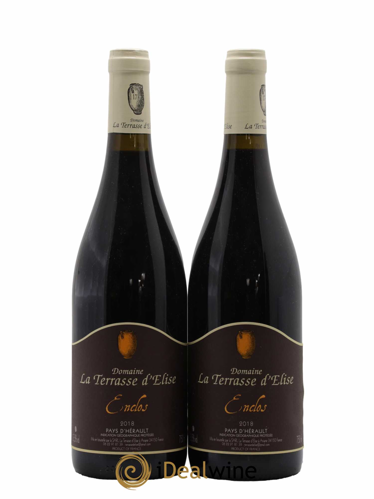 Pays d'Hérault L'Enclos Terrasse d'Elise (Domaine de la) 2018 - Lot de 2 bouteilles - 0
