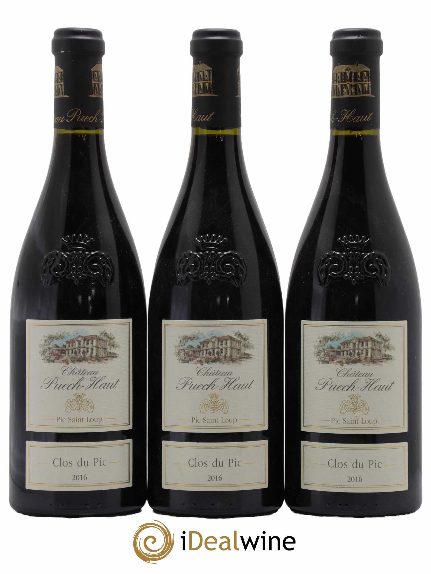Pic Saint-Loup Château Puech-Haut Clos du Pic Gérard Bru 2016 - Lot de 3 bouteilles - 0