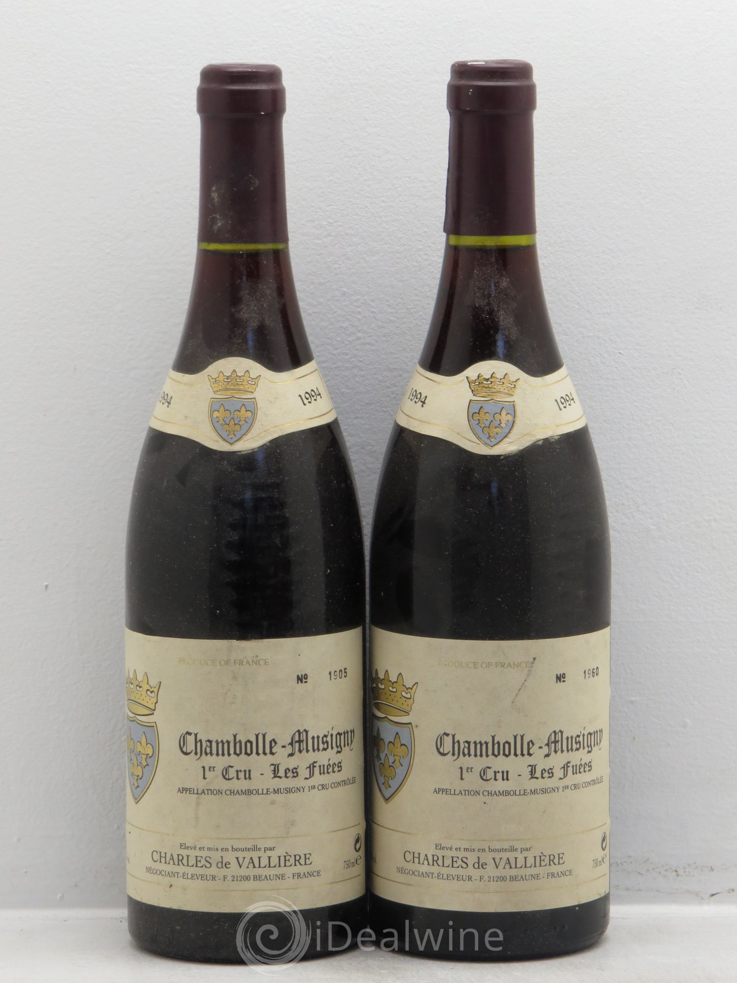 Chambolle-Musigny 1er Cru Charles de Vallière (sans prix de réserve) 1994 - Posten von 2 Flaschen - 0