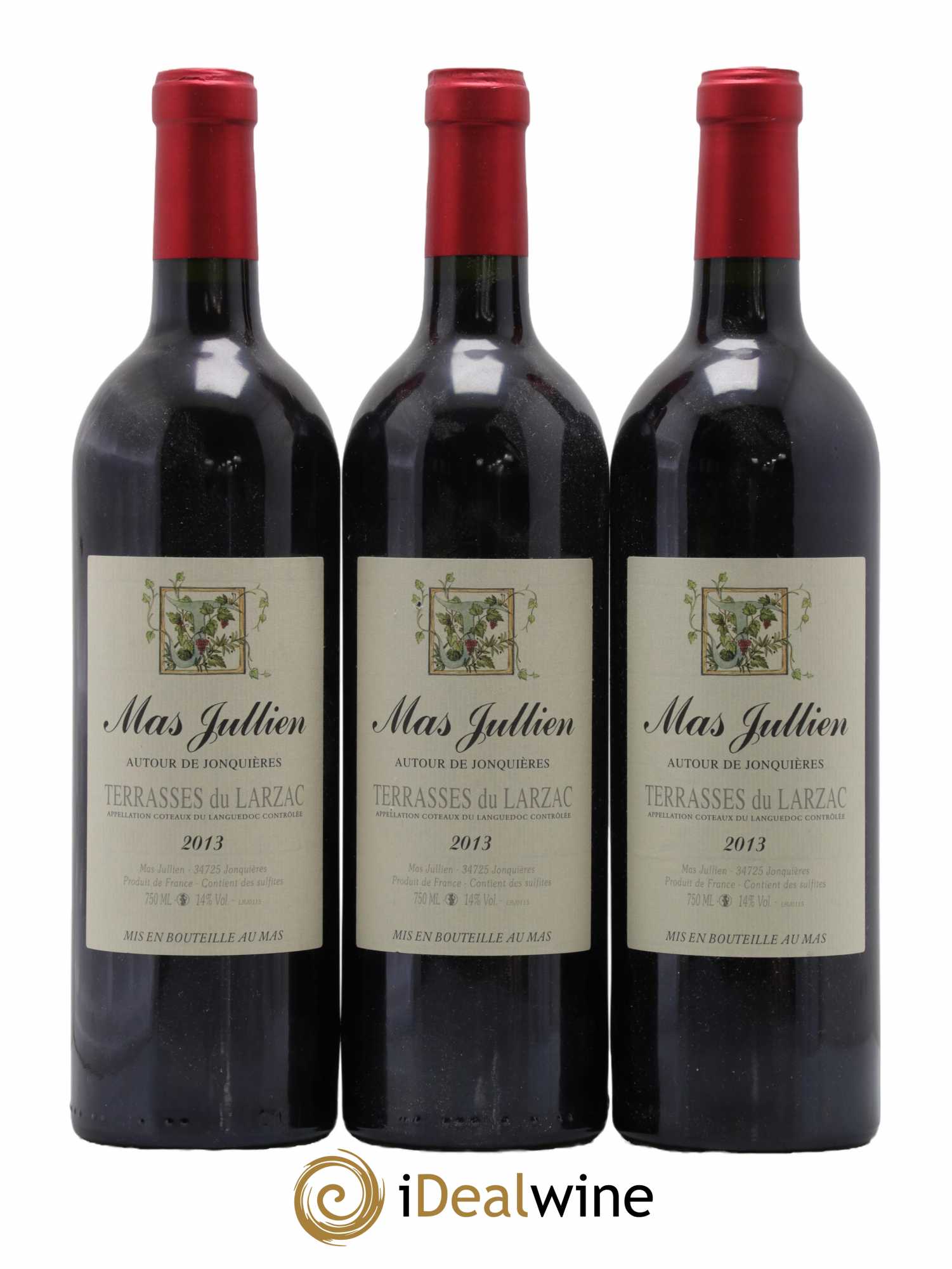 Terrasses du Larzac Mas Jullien Autour de Jonquières Olivier Jullien 2013 - Lot de 3 bouteilles - 0