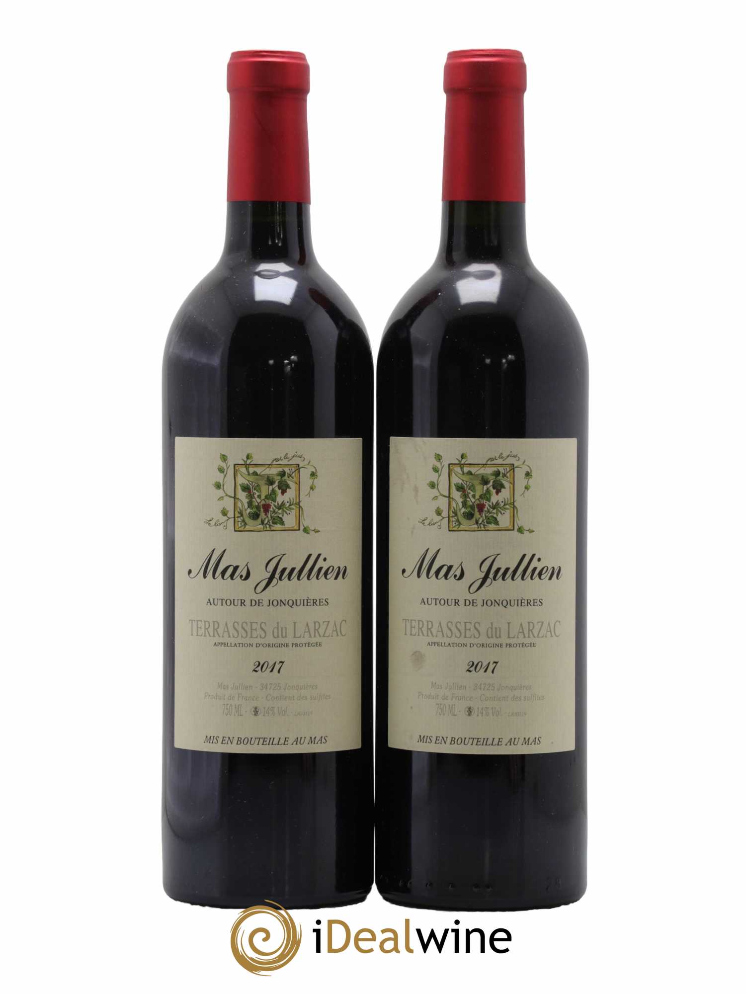 Terrasses du Larzac Mas Jullien Autour de Jonquières Olivier Jullien 2017 - Lot de 2 bouteilles - 0