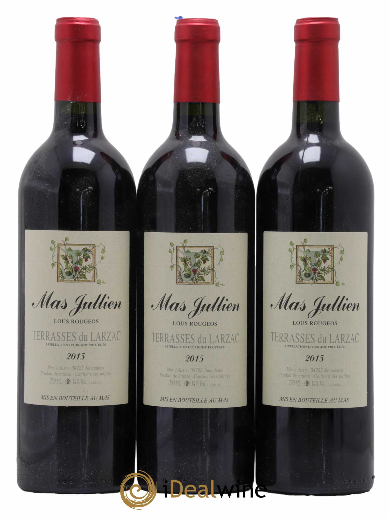 Terrasses du Larzac Mas Jullien Lous Rougeos Olivier Jullien 2015 - Lot de 3 bouteilles - 0