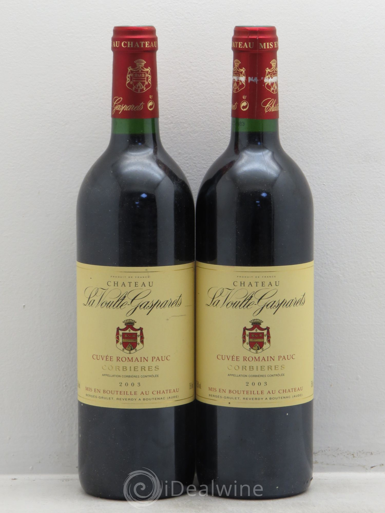 Corbières Boutenac La Voulte-Gasparets Cuvée Romain Pauc Patrick Reverdy 2003 - Lot de 2 bouteilles - 0