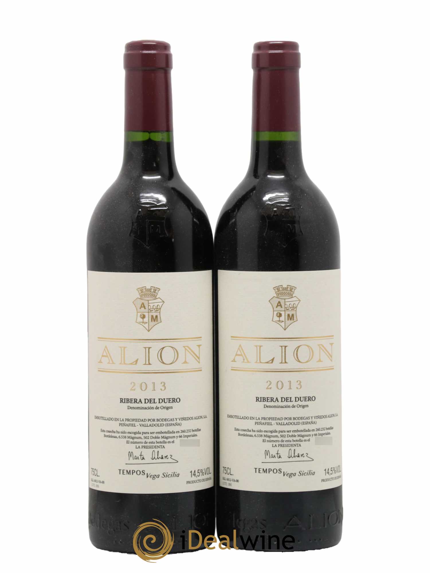 Ribera Del Duero DO Vega Sicilia Alion Famille Alvarez 2013 - Lot de 2 bouteilles - 0