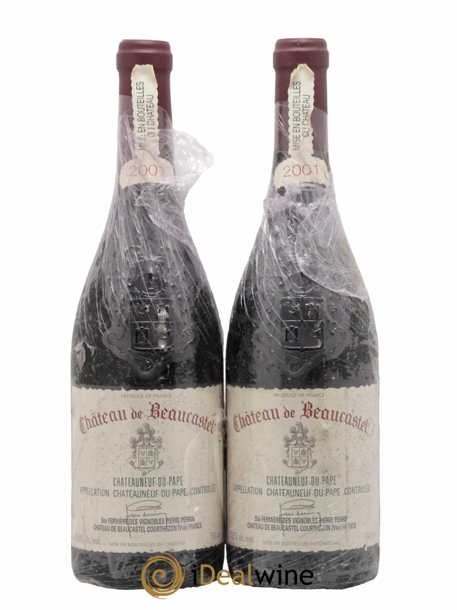 Châteauneuf-du-Pape Château de Beaucastel Famille Perrin 2001 - Lot de 2 bouteilles - 0